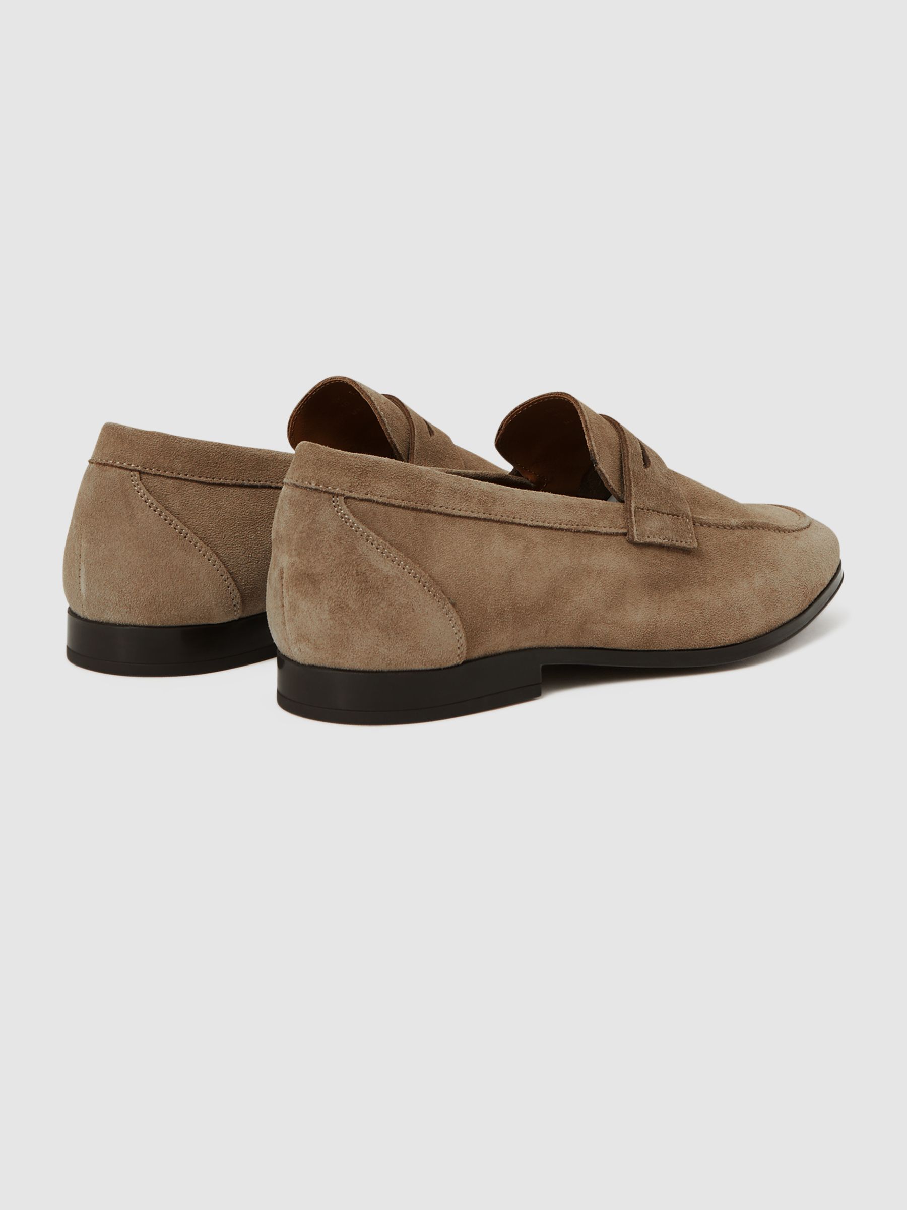 Suede Slip On Loafers in Stone - Image 4 of 5