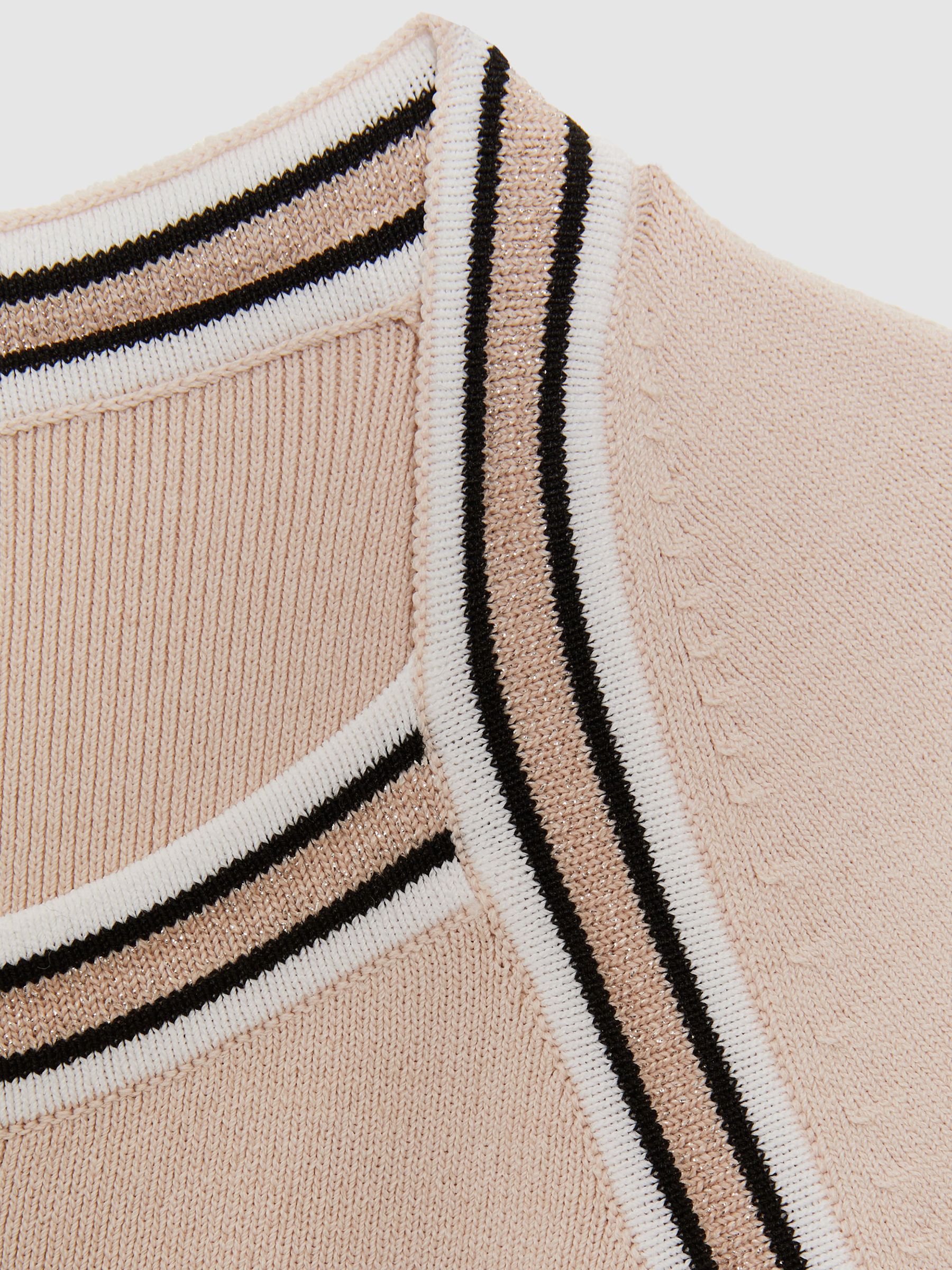 Sparkle Trim Knitted Skater Dress in Pink - Image 5 of 5