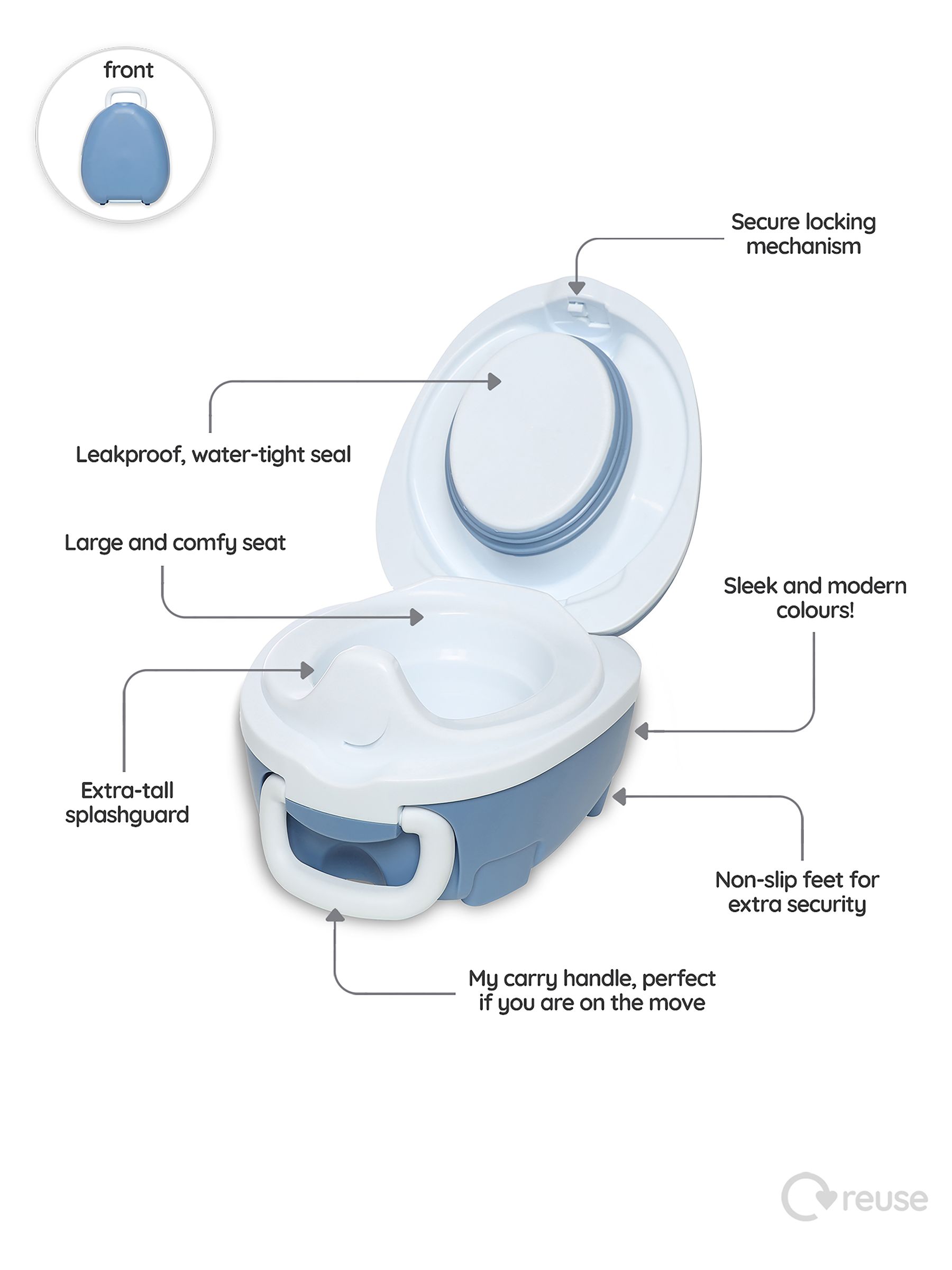 Ocean Blue Travel Potty - Image 4 of 4