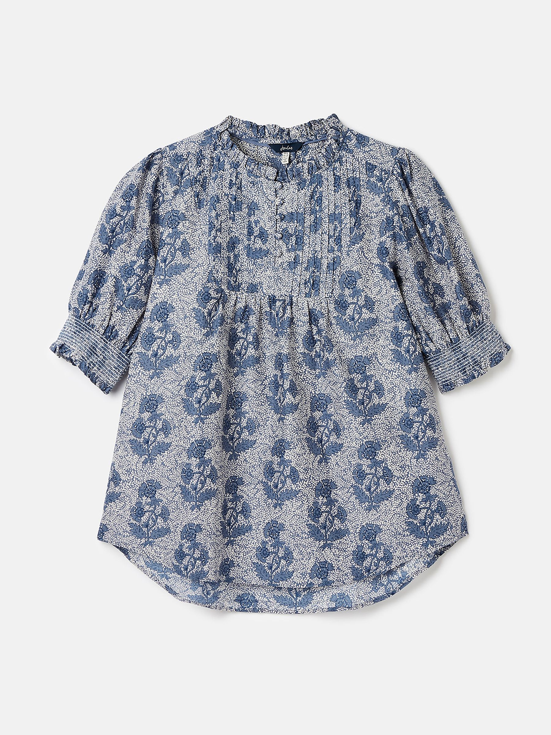 Tabi Blue Pleated Bib Blouse - Image 1 of 1