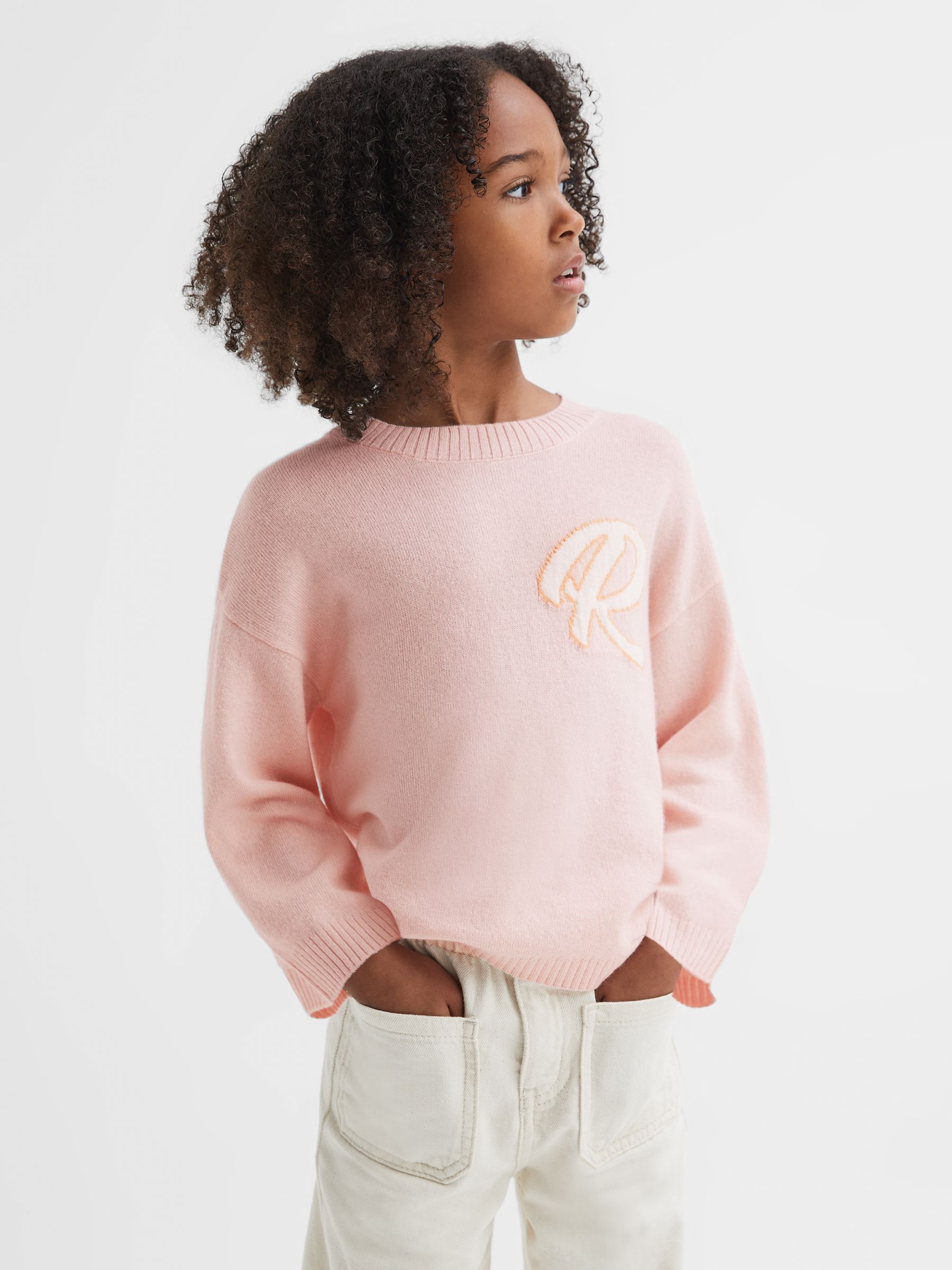 4-9 yrs Wool Blend Motif Jumper in Pink - Image 1 of 6