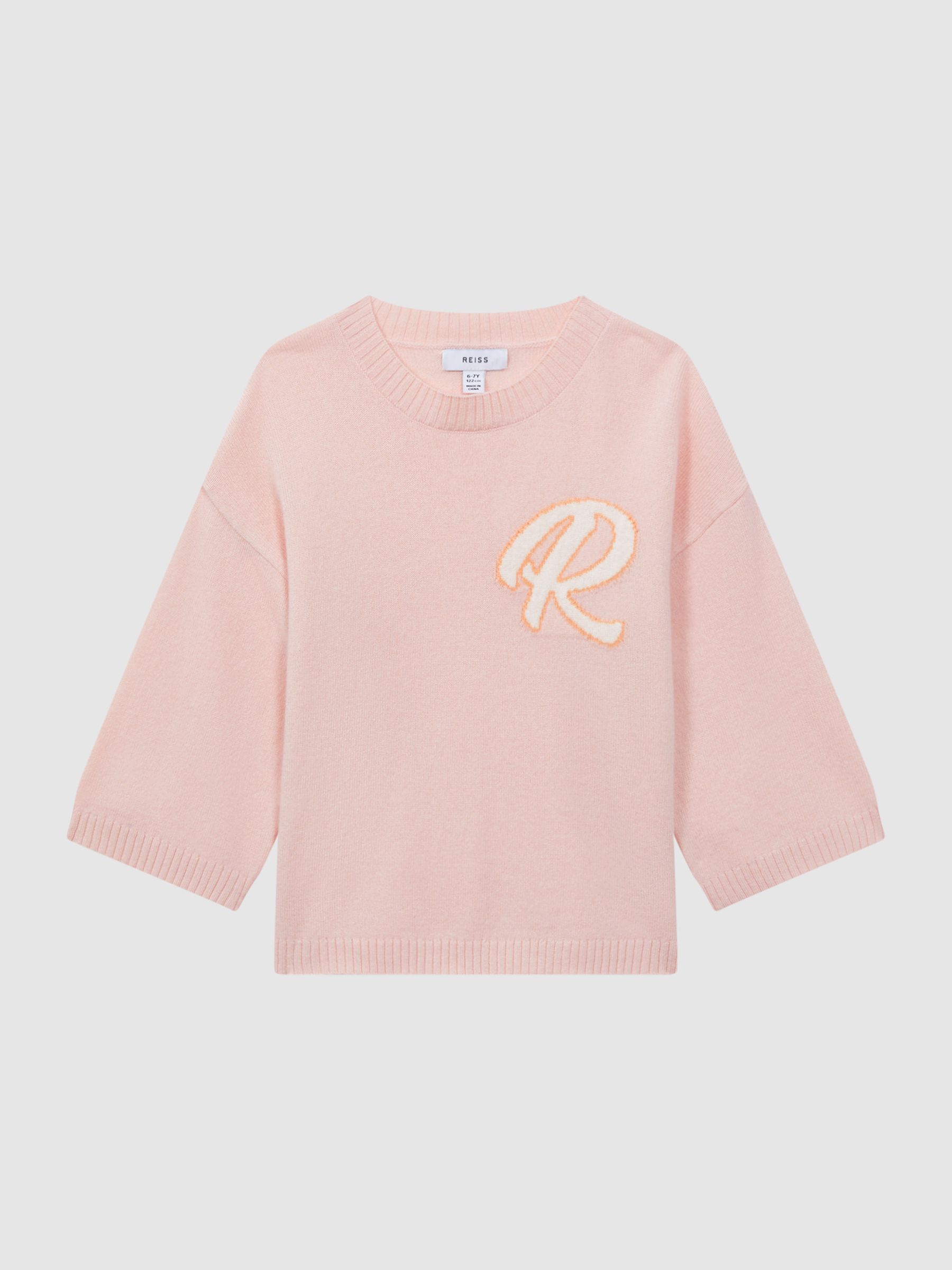 4-9 yrs Wool Blend Motif Jumper in Pink - Image 2 of 6