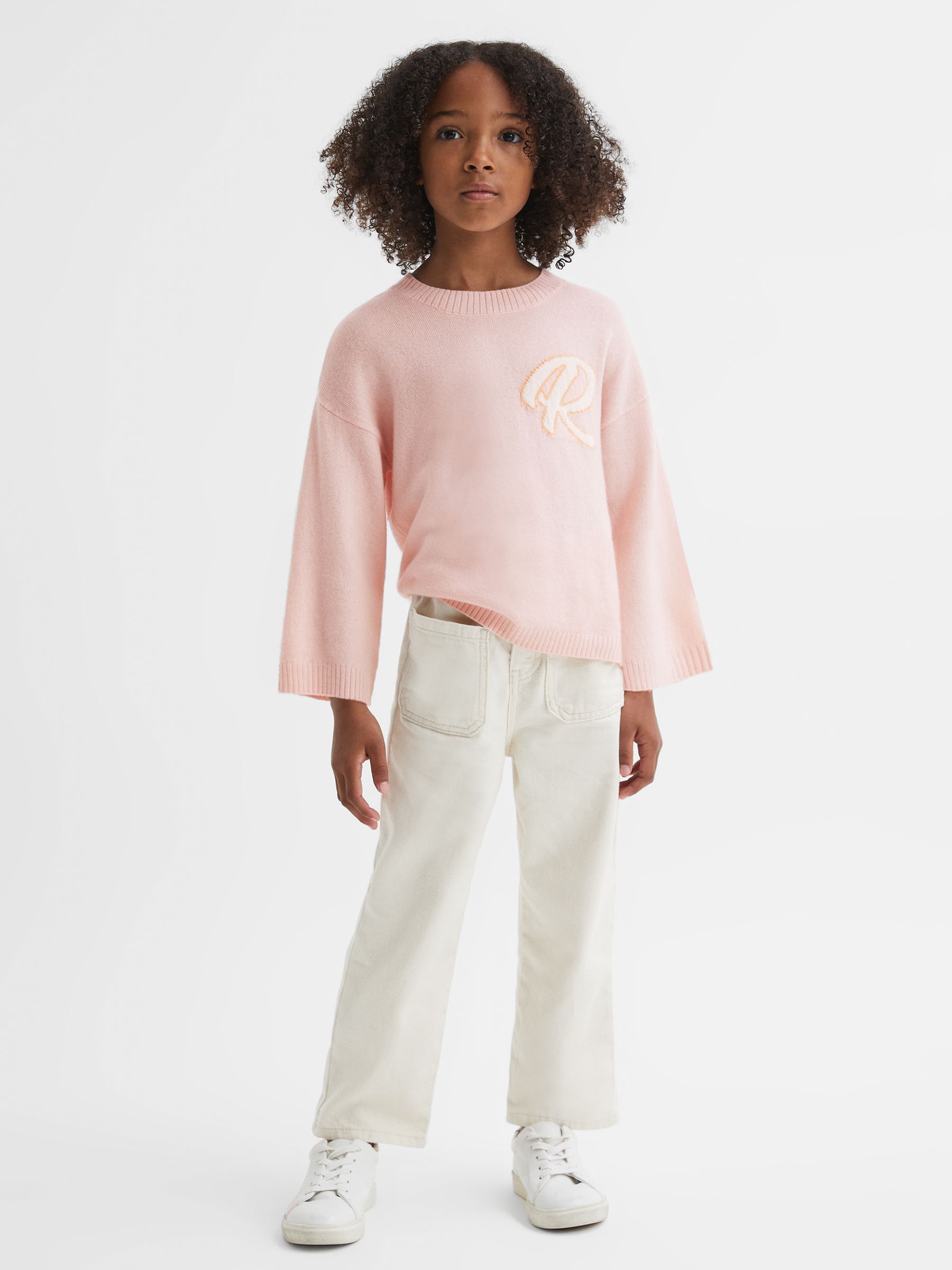 4-9 yrs Wool Blend Motif Jumper in Pink - Image 3 of 6