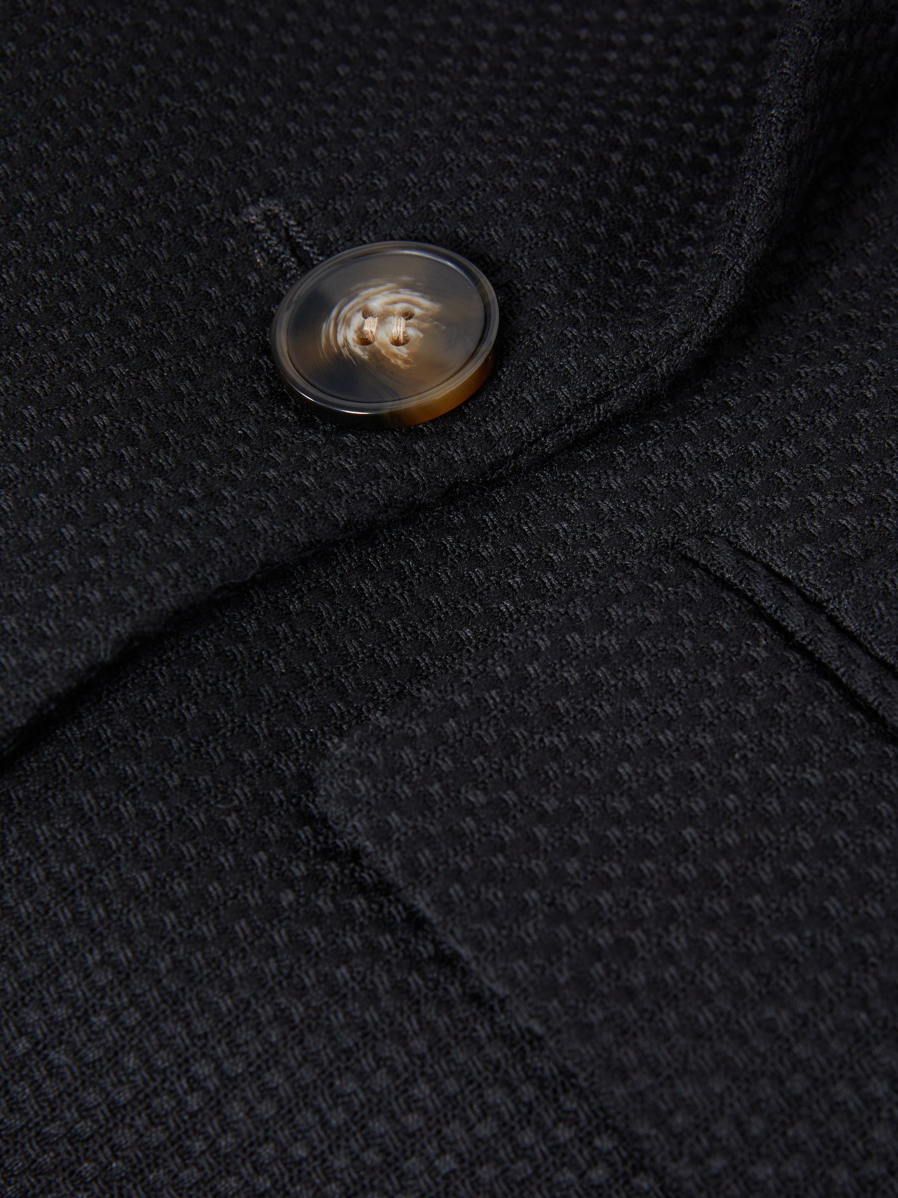 Petite Tailored Textured Wool Blend Double Breasted Blazer in Black - Image 5 of 6