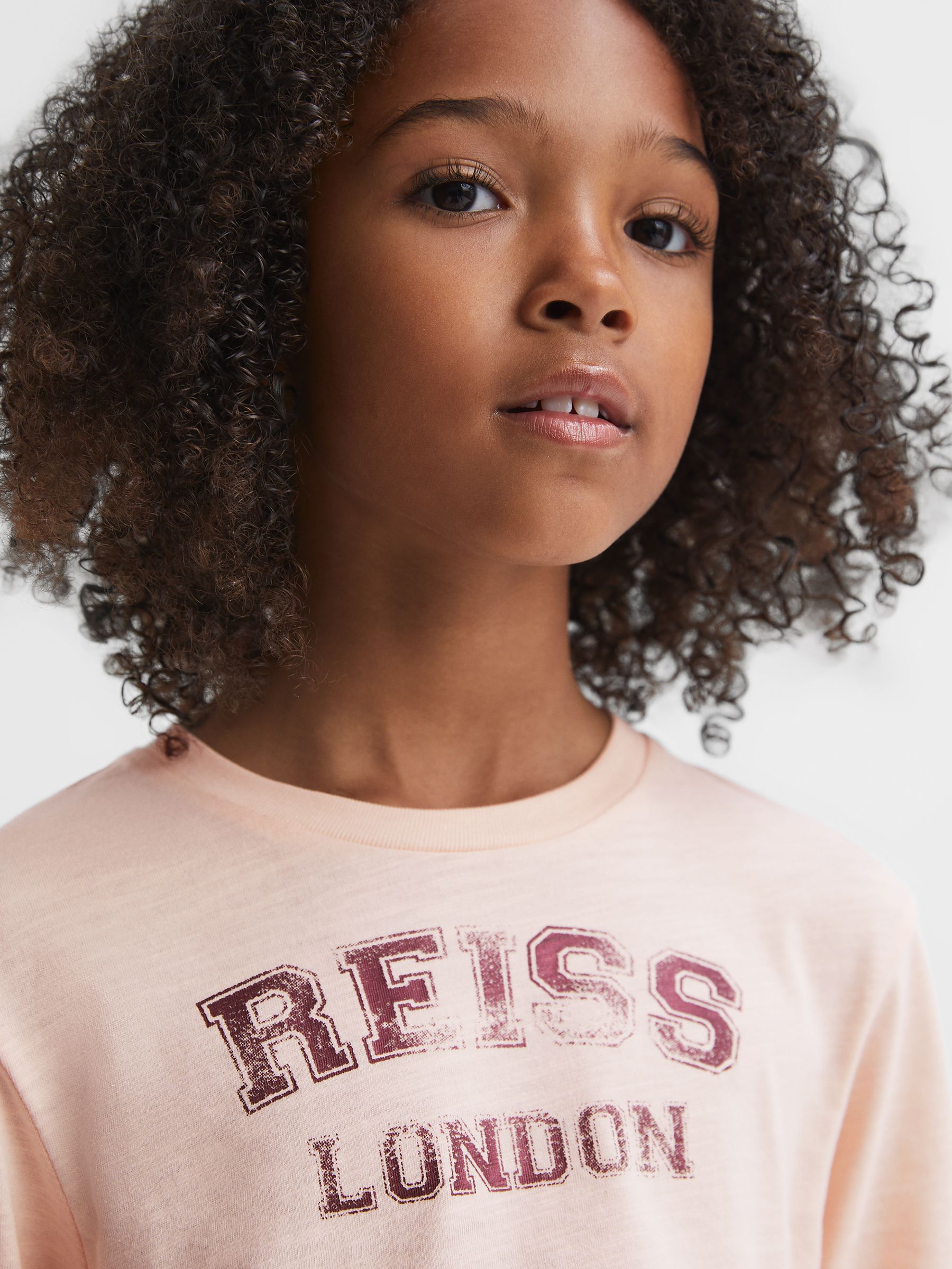 13-14 yrs Cotton Motif Crew Neck Top in Pink - Image 1 of 6 13-14 yrs Cotton Motif Crew Neck Top in Pink - Image 1 of 6