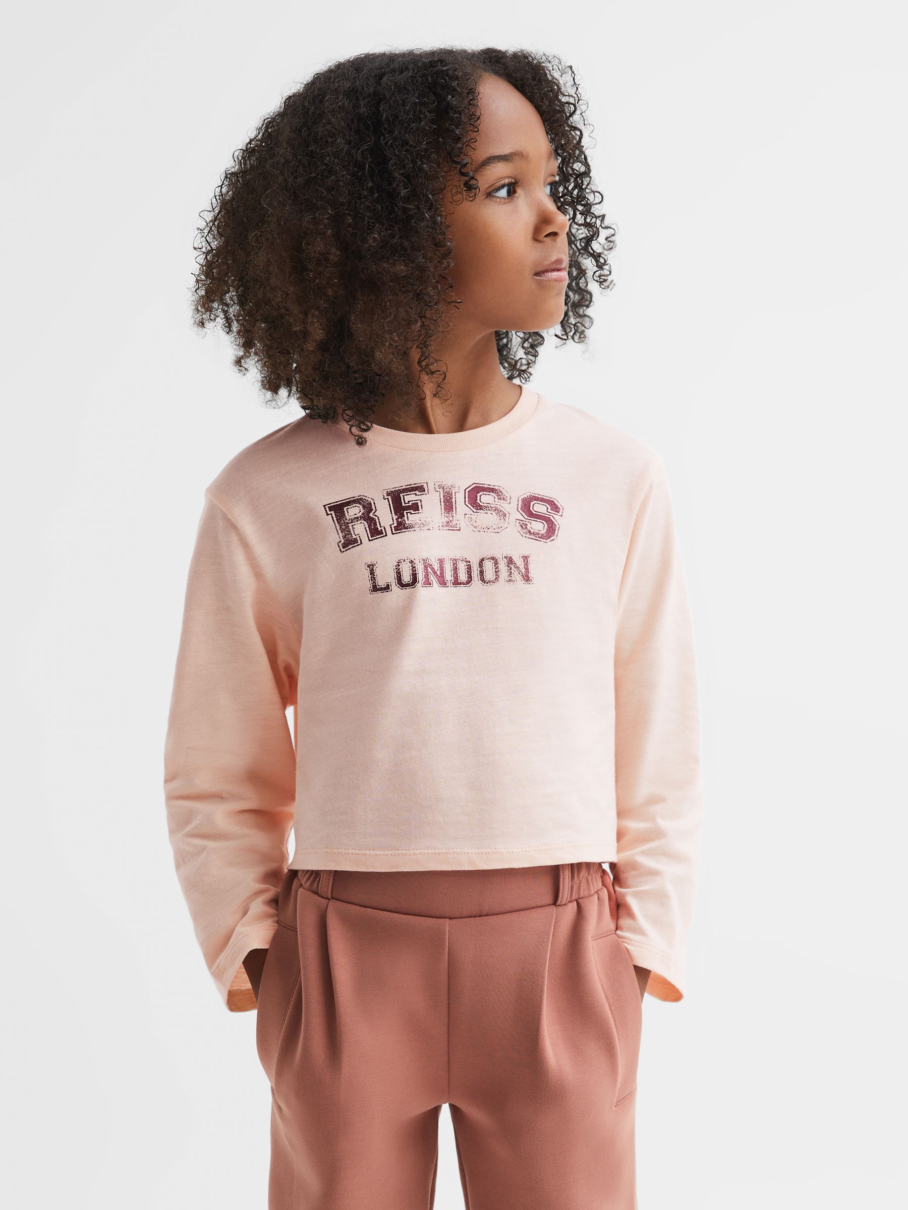 13-14 yrs Cotton Motif Crew Neck Top in Pink - Image 3 of 6