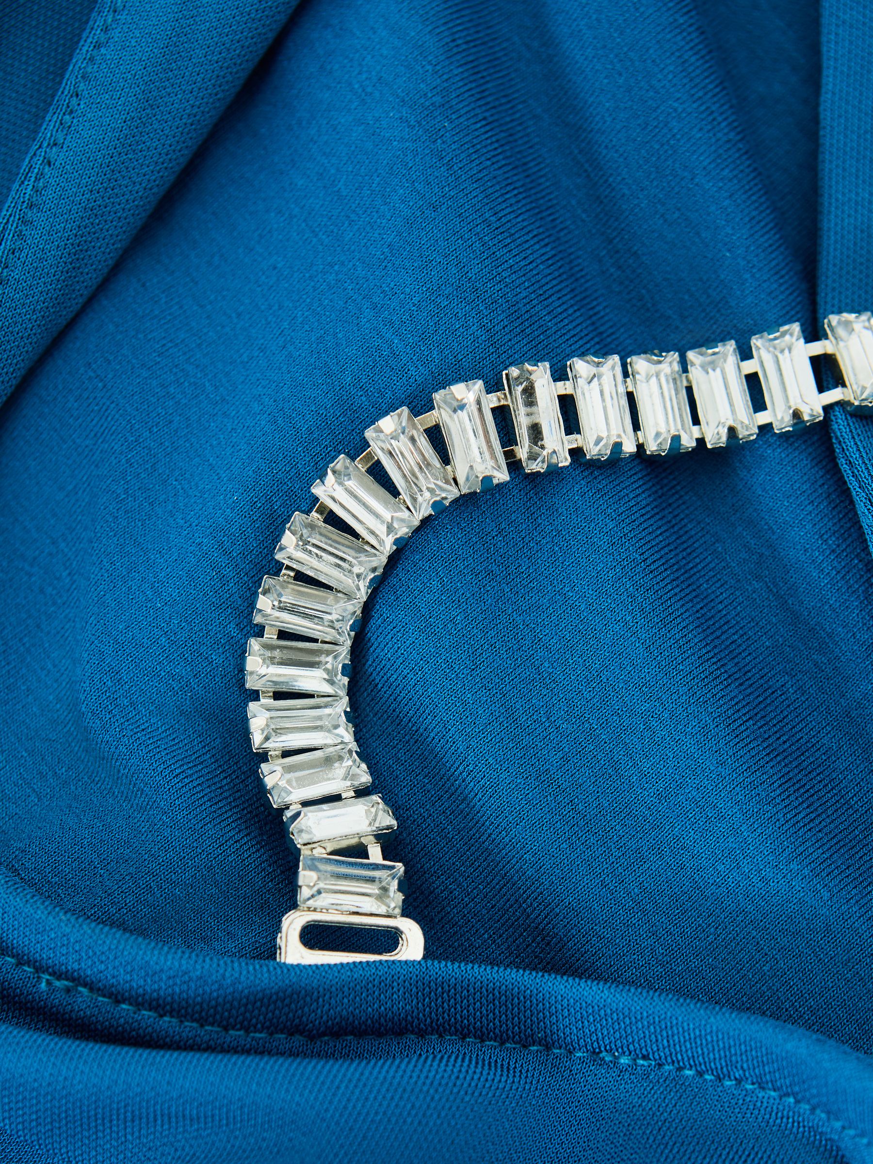 Embellished Chain Bodycon Mini Dress in Teal - Image 6 of 6