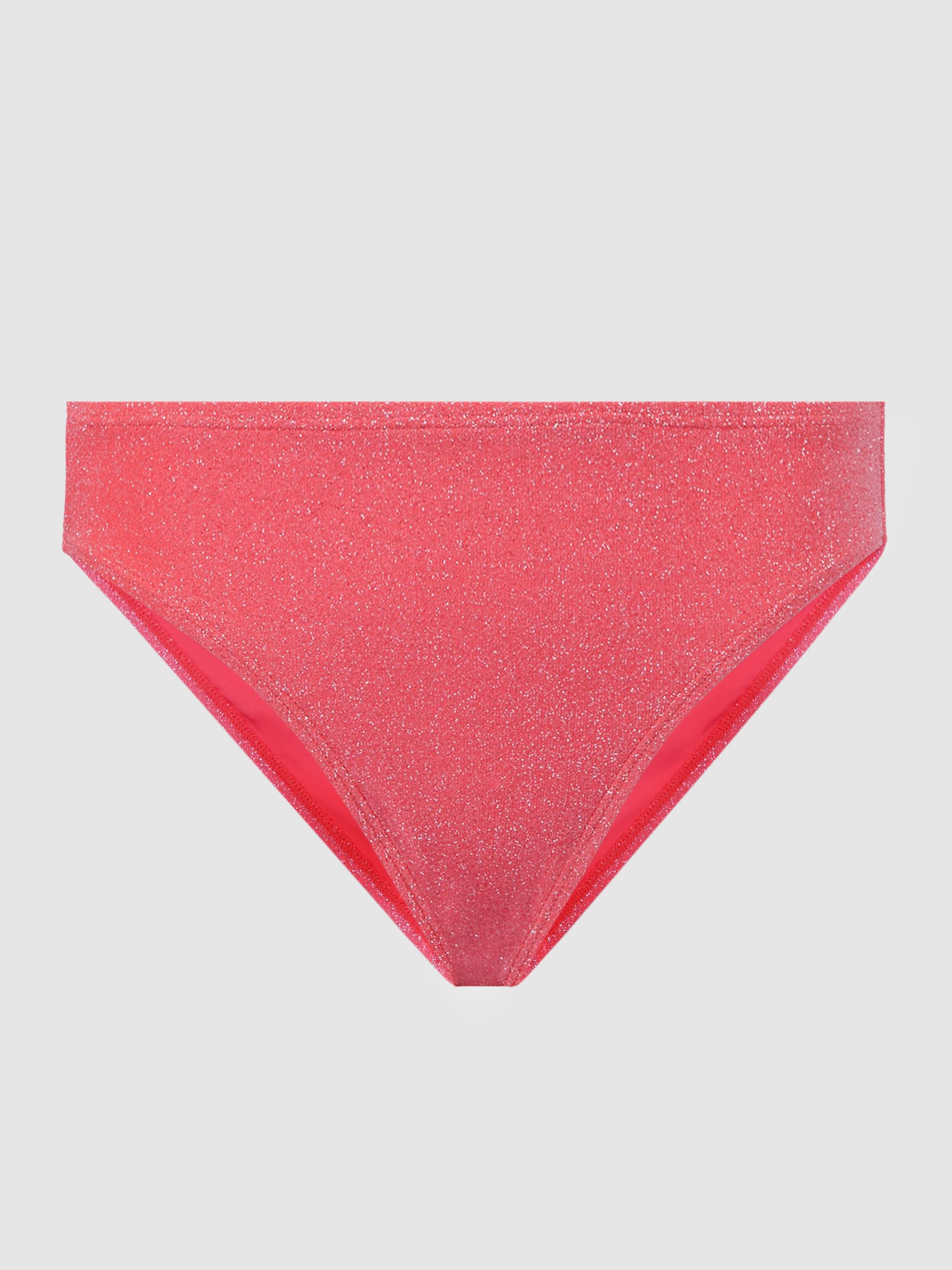 Good American Sparkle Bikini Bottoms in Bright Coral