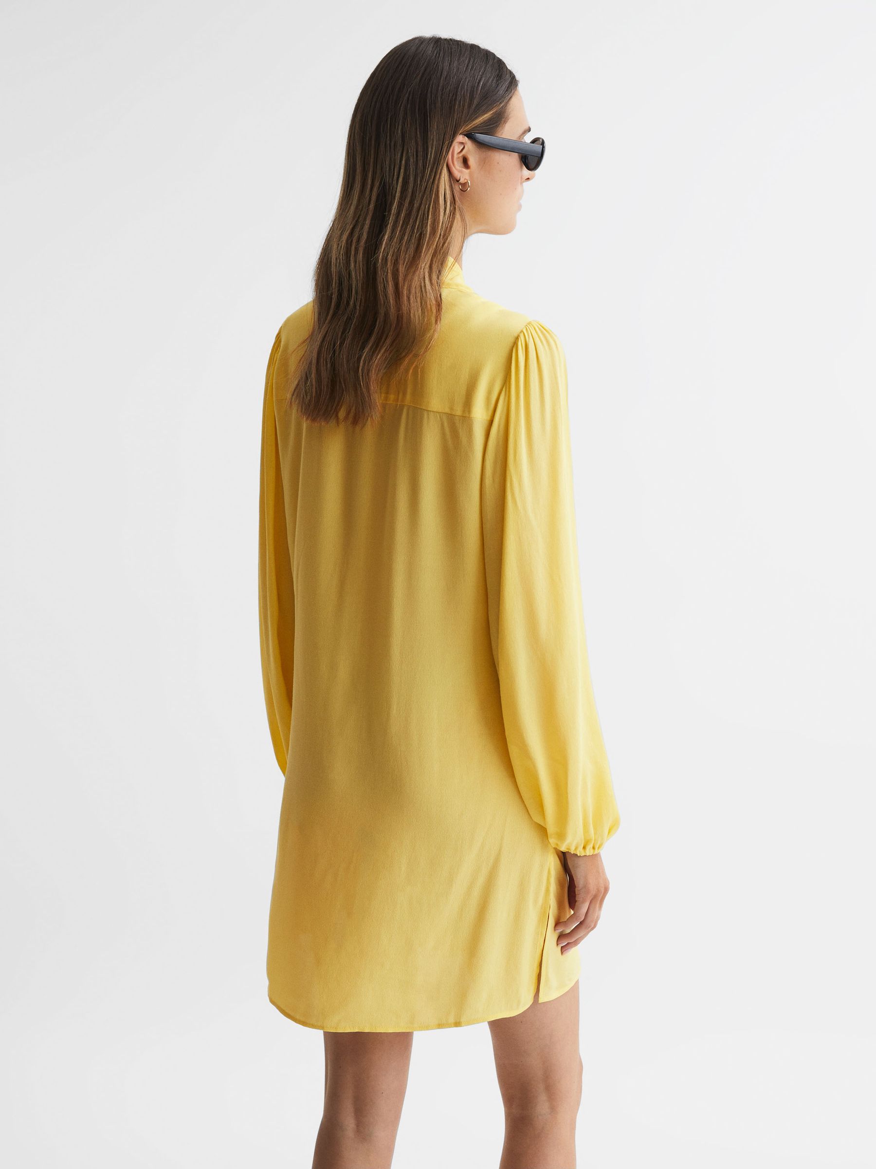 Tie Front Mini Dress in Yellow - Image 5 of 5