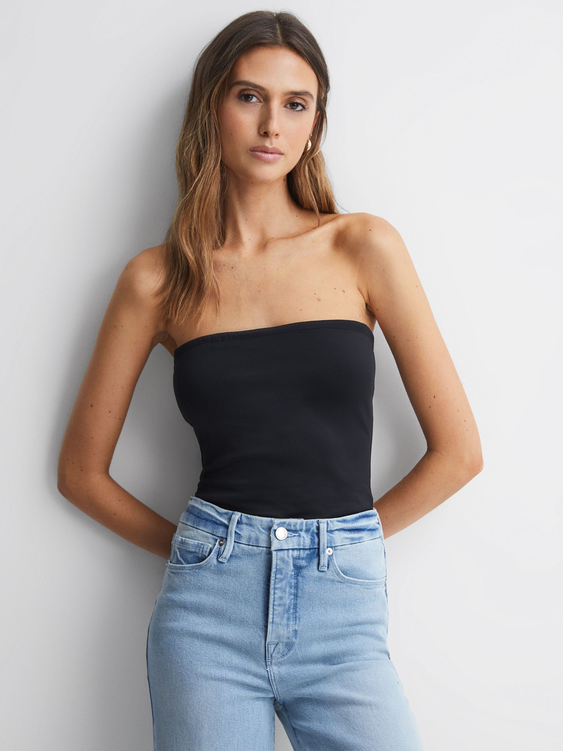 Good American Strapless Bodysuit in Black - Image 1 of 5