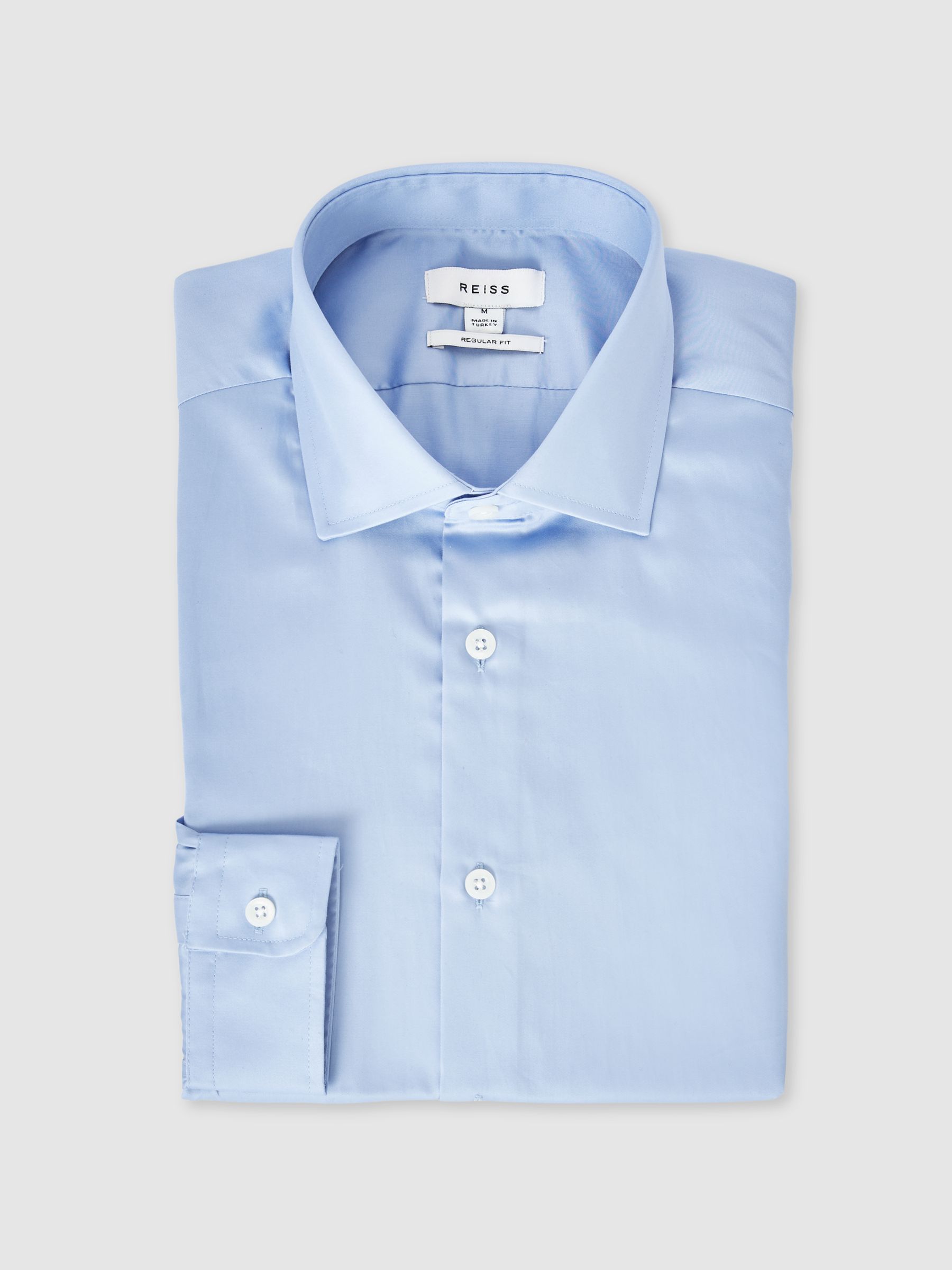 Cotton Sateen Shirt in Blue Stripe - Image 2 of 8