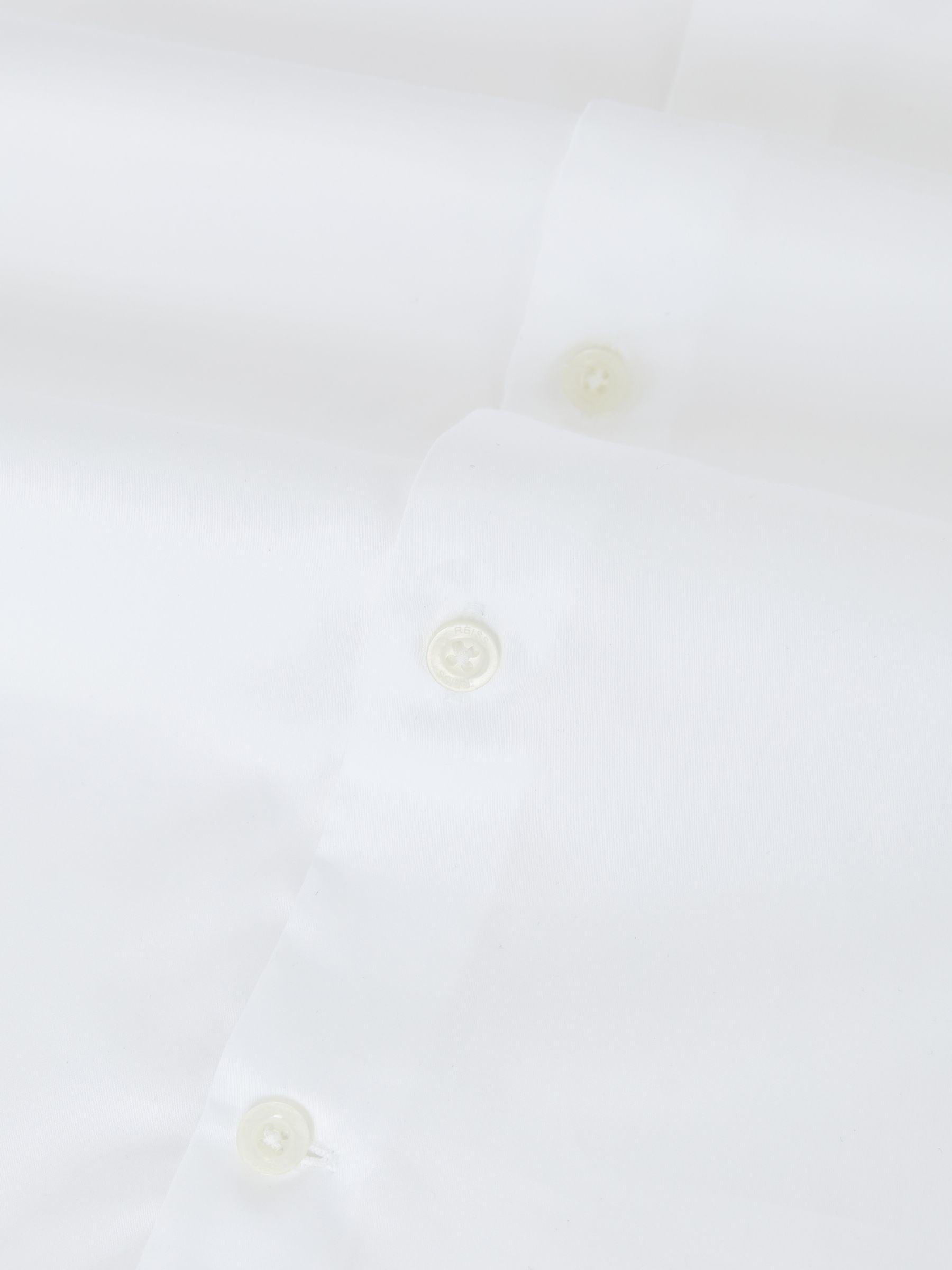 Regular Fit Cotton Sateen Striped Shirt in White - Image 9 of 9