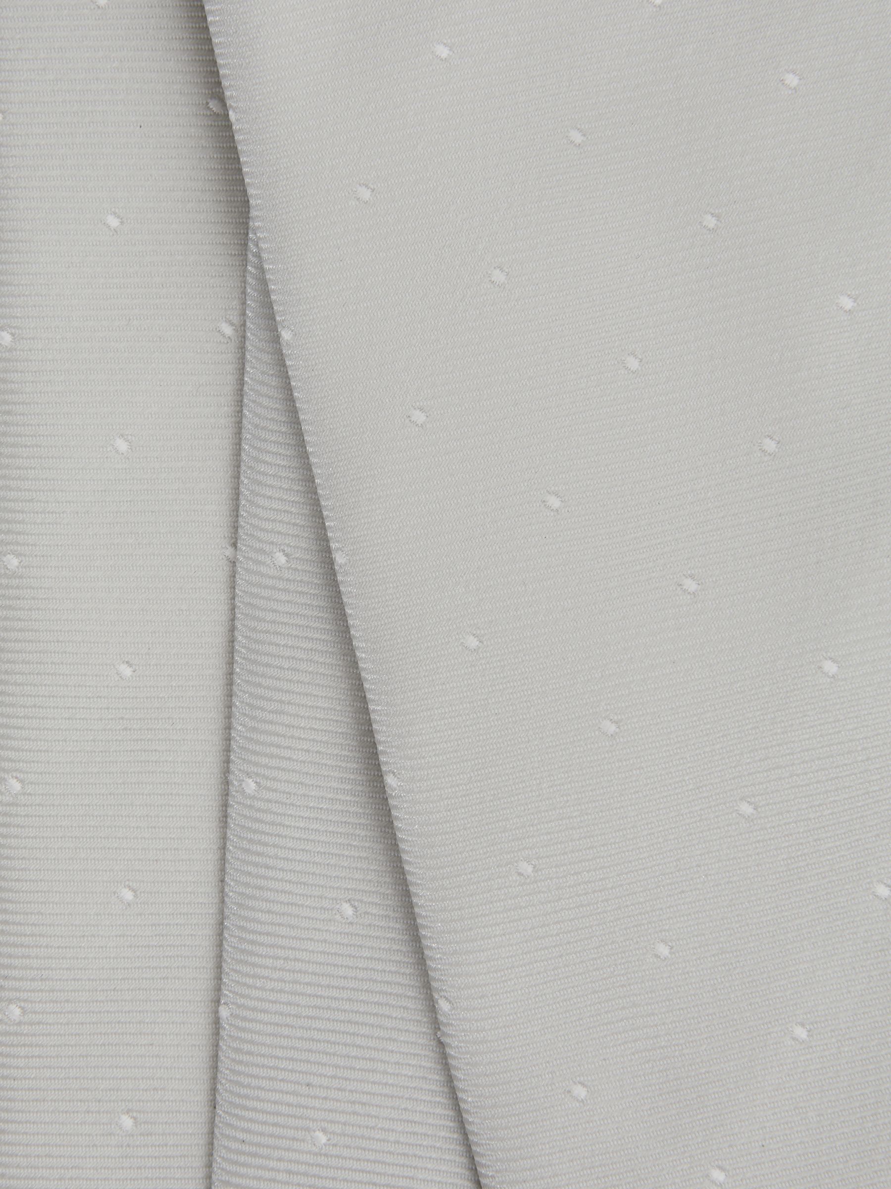 Silk Polka Dot Tie in Silver - Image 5 of 5