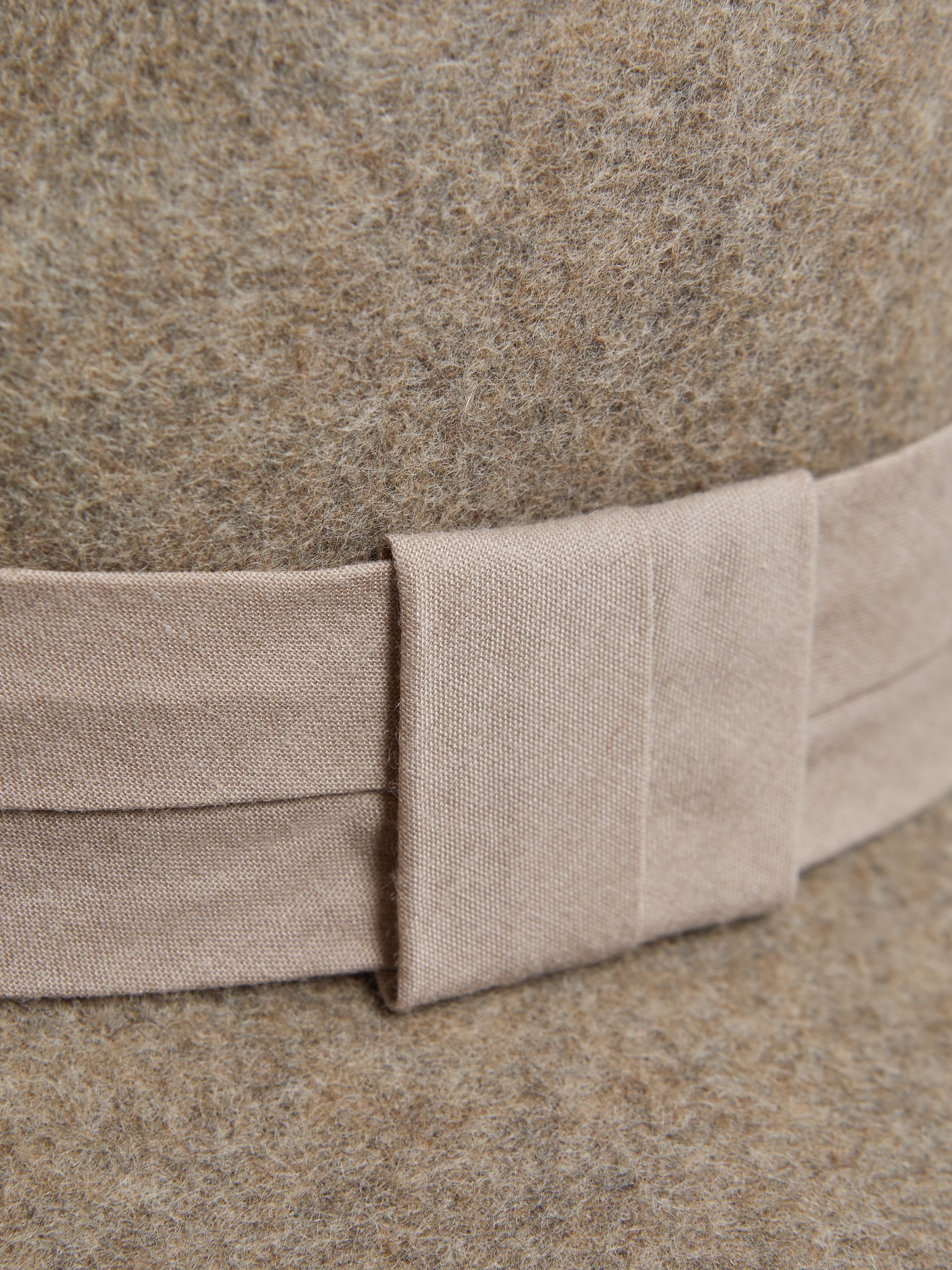 Wool Wide Brim Fedora Hat in Taupe - Image 4 of 4