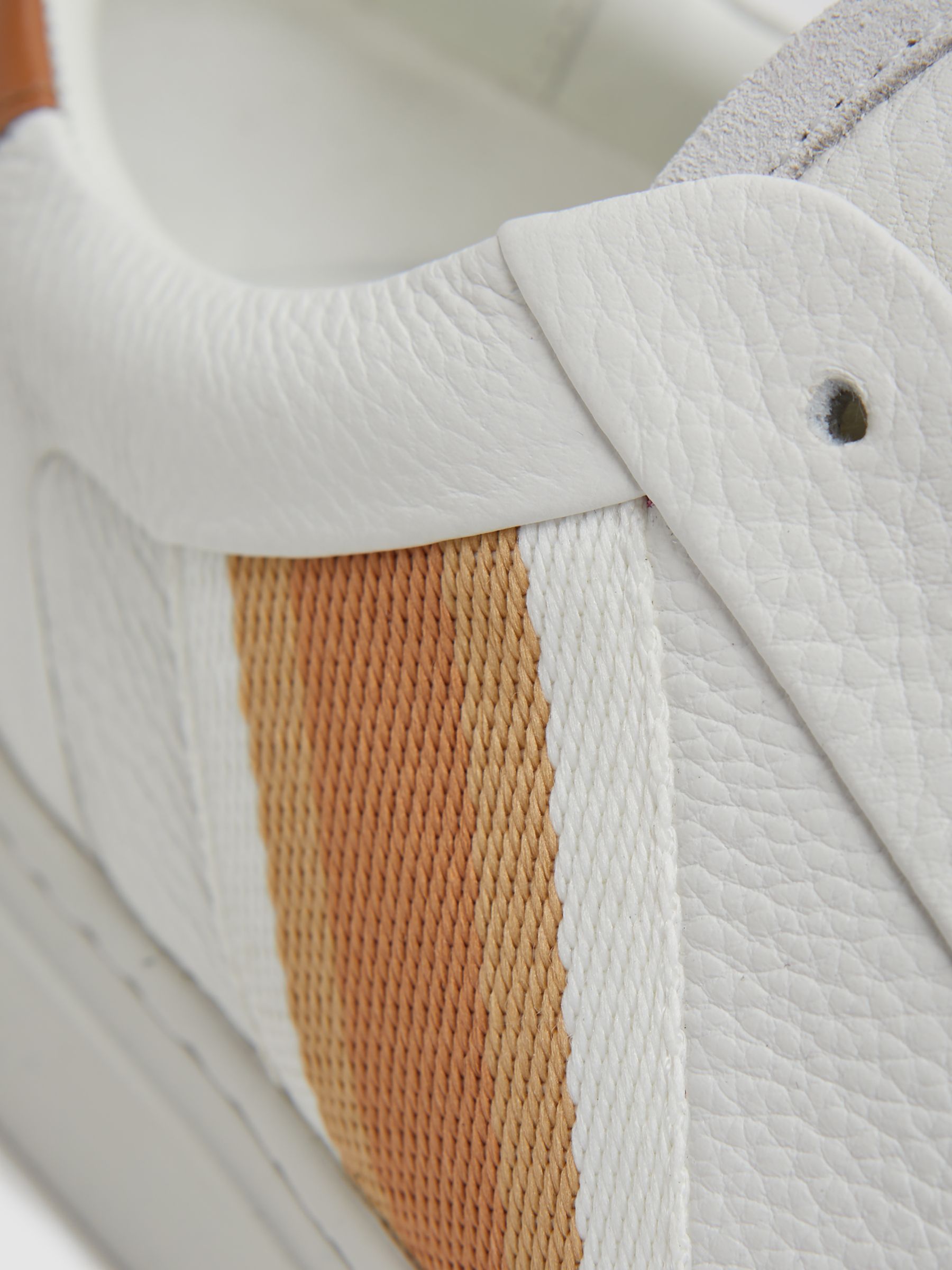 Leather Side Stripe Trainers in Fresh White - Image 5 of 5