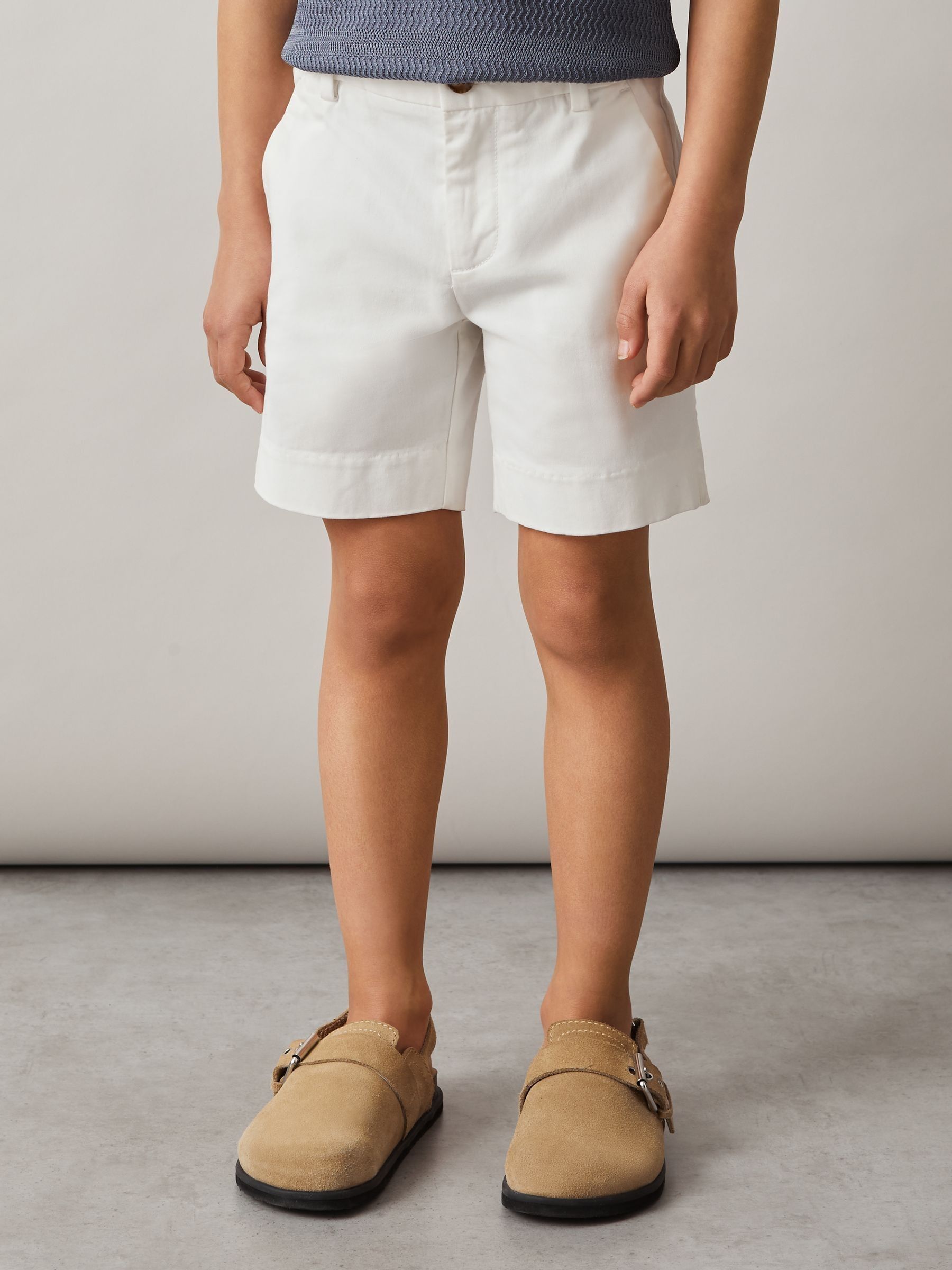 3-9 yrs Casual Chino Shorts in White - Image 4 of 6