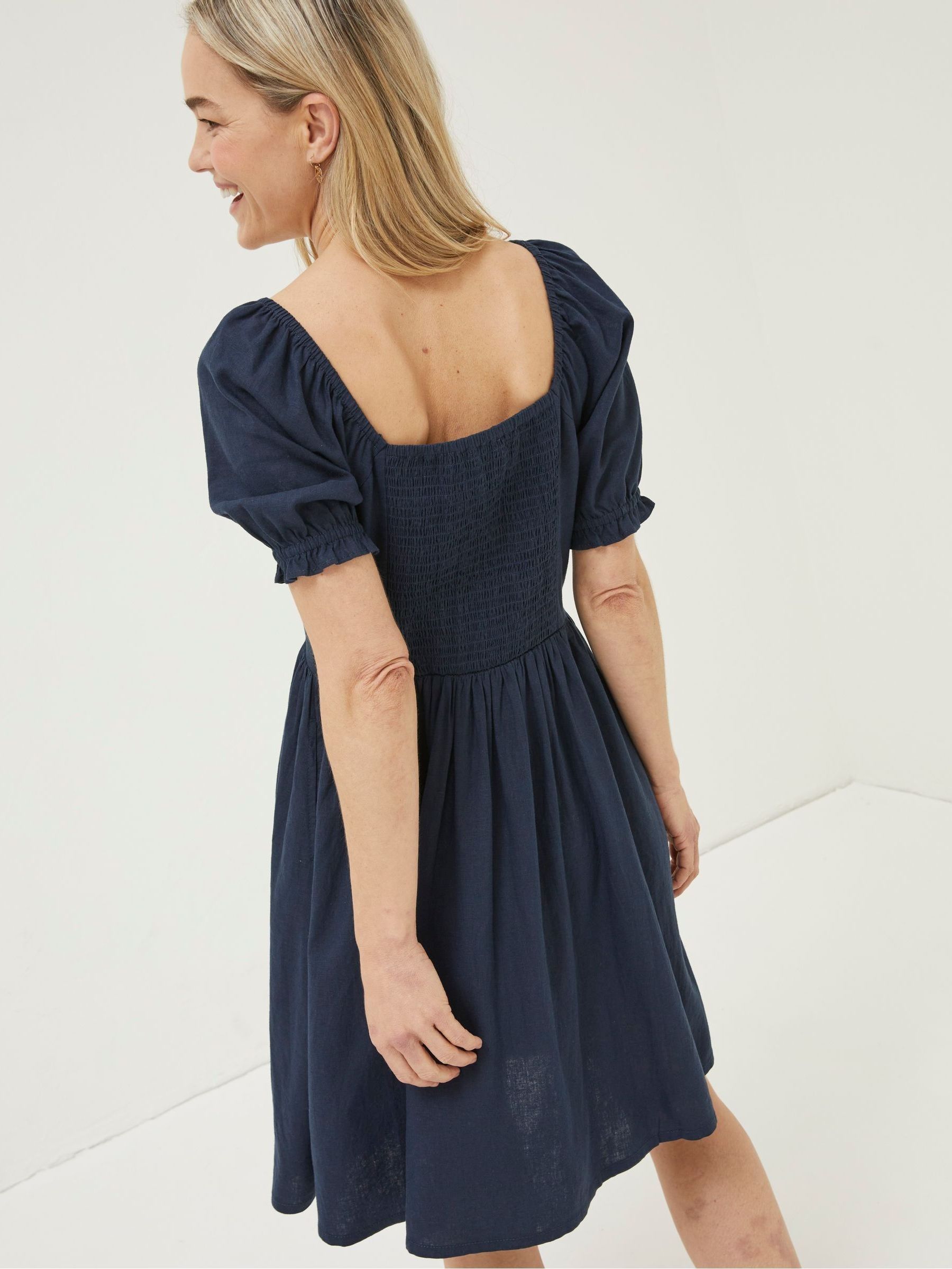 Blue Aideen Linen Dress - Image 2 of 4