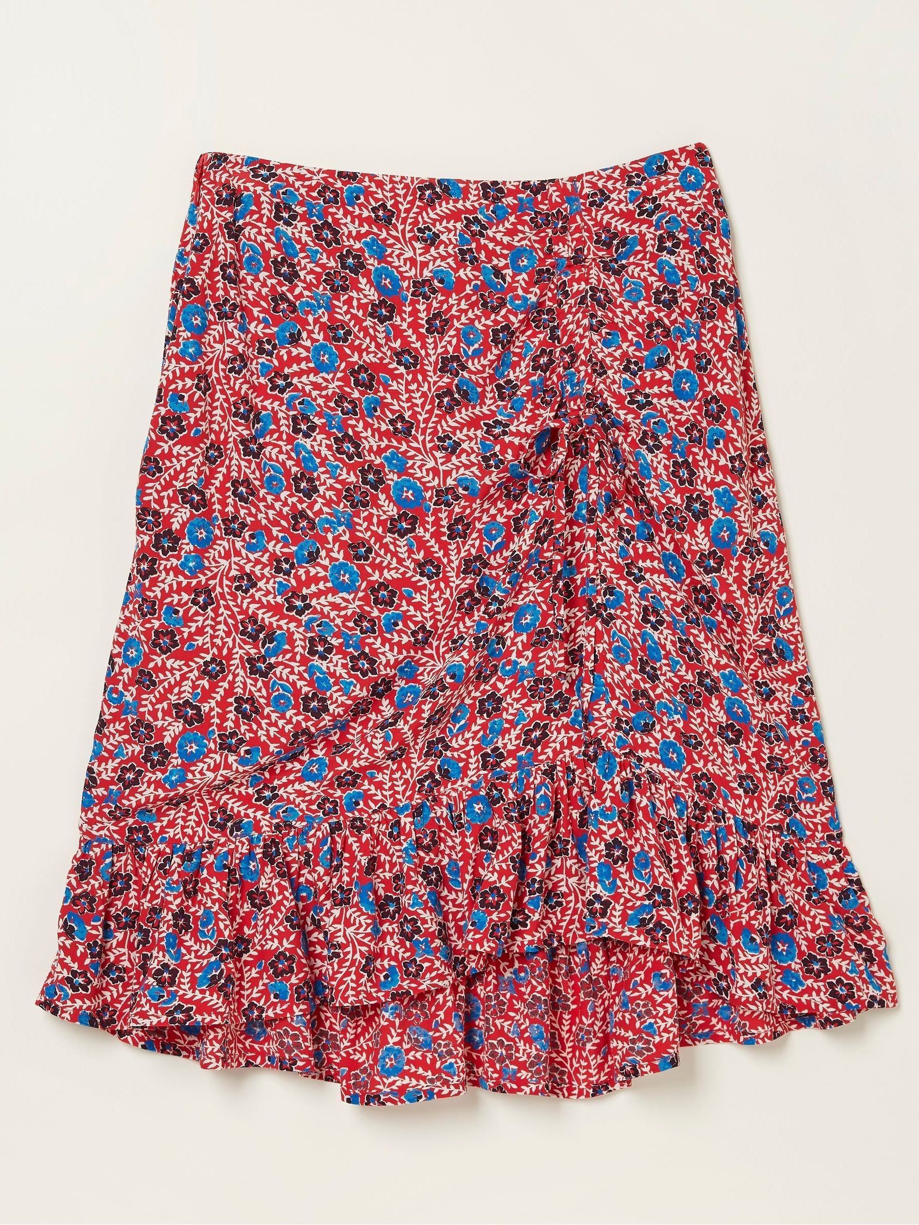 Red Cece Woodblock Meadow Skirt - Image 5 of 5