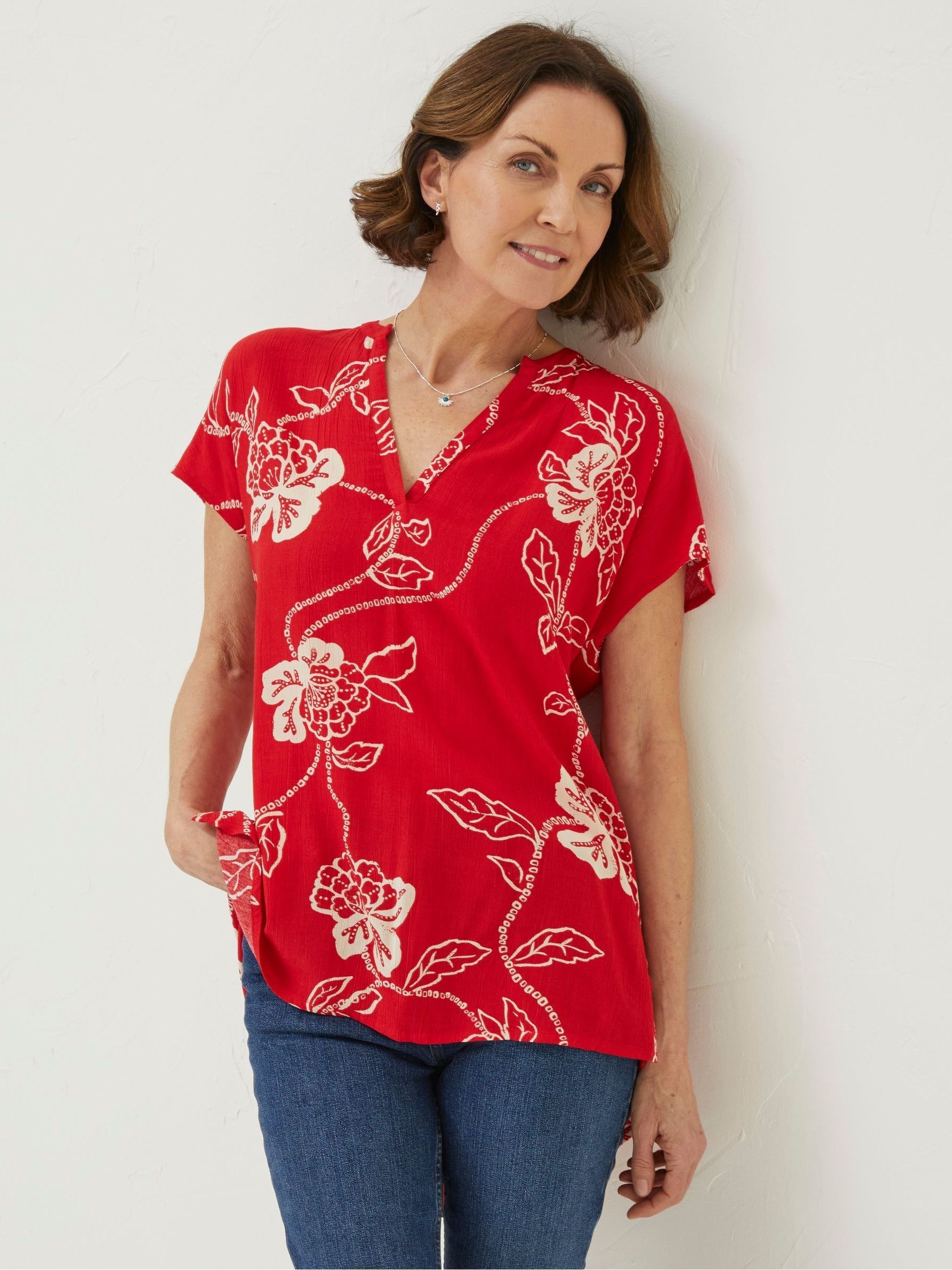 Red Piper Batik Blouse - Image 1 of 4