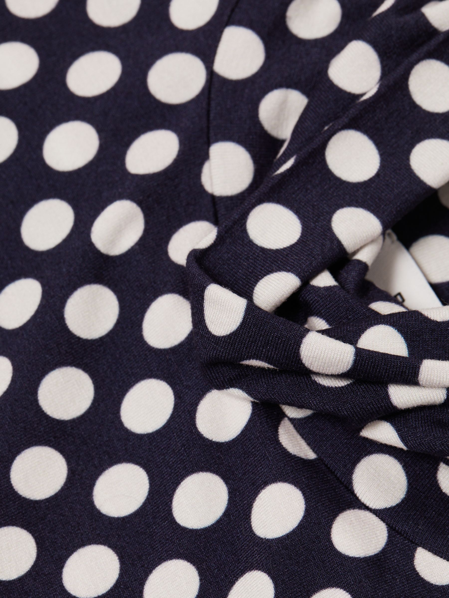 9-14 yrs Polka Dot Roll Neck Top in Navy/White - Image 6 of 6