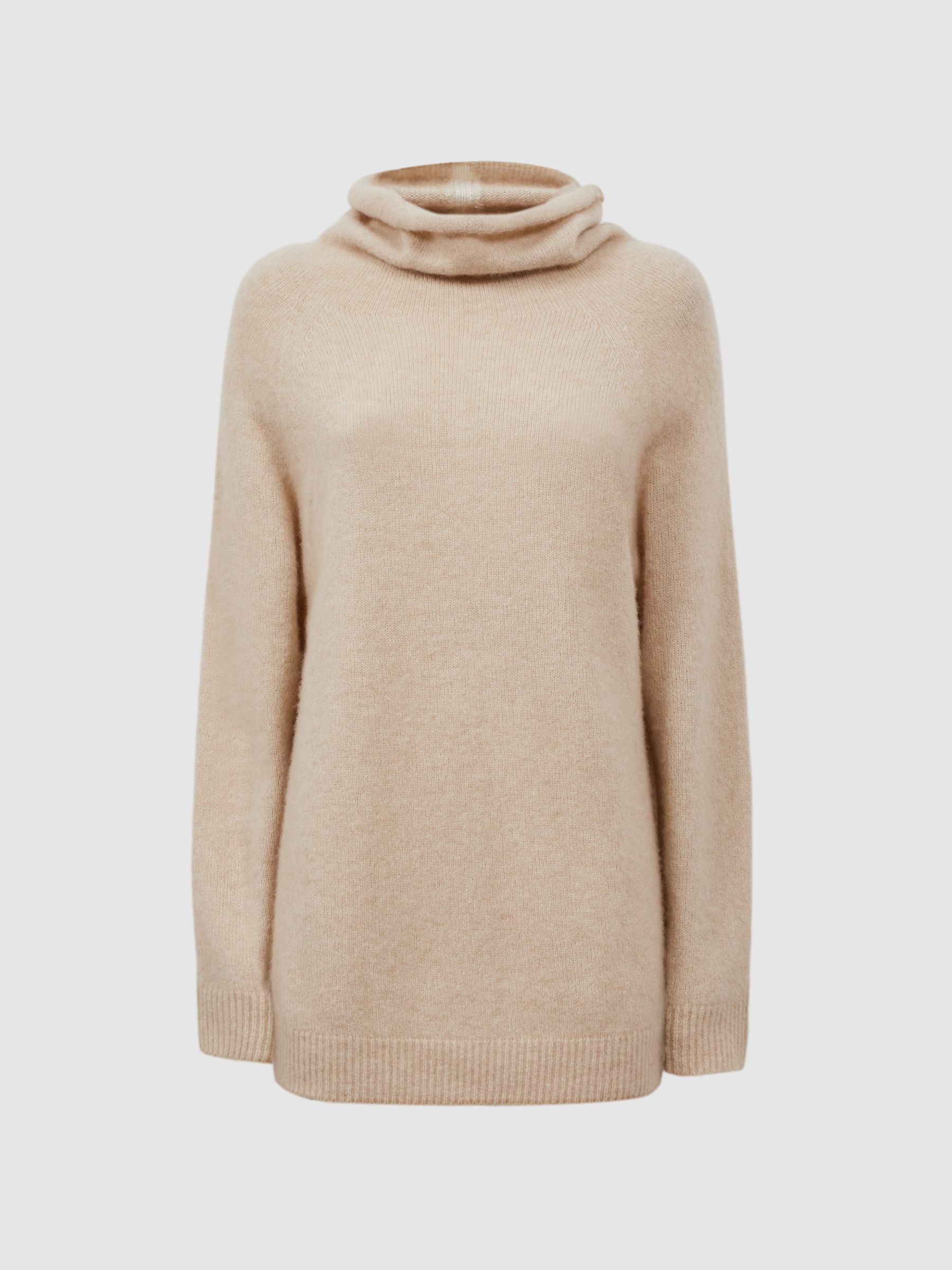 Cashmere-Silk Roll Neck Jumper in Camel - Image 2 of 5