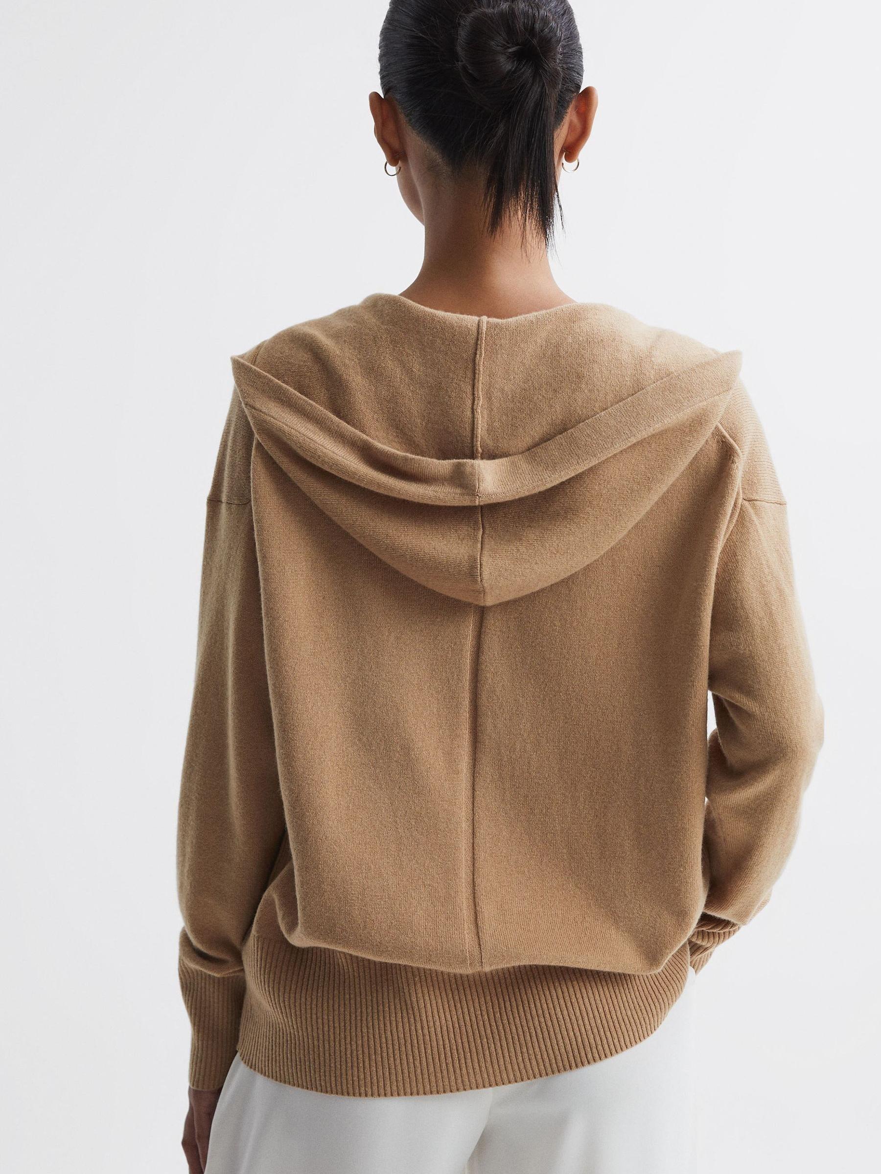 Wool Blend Hooded Cardigan in Camel - Image 5 of 5