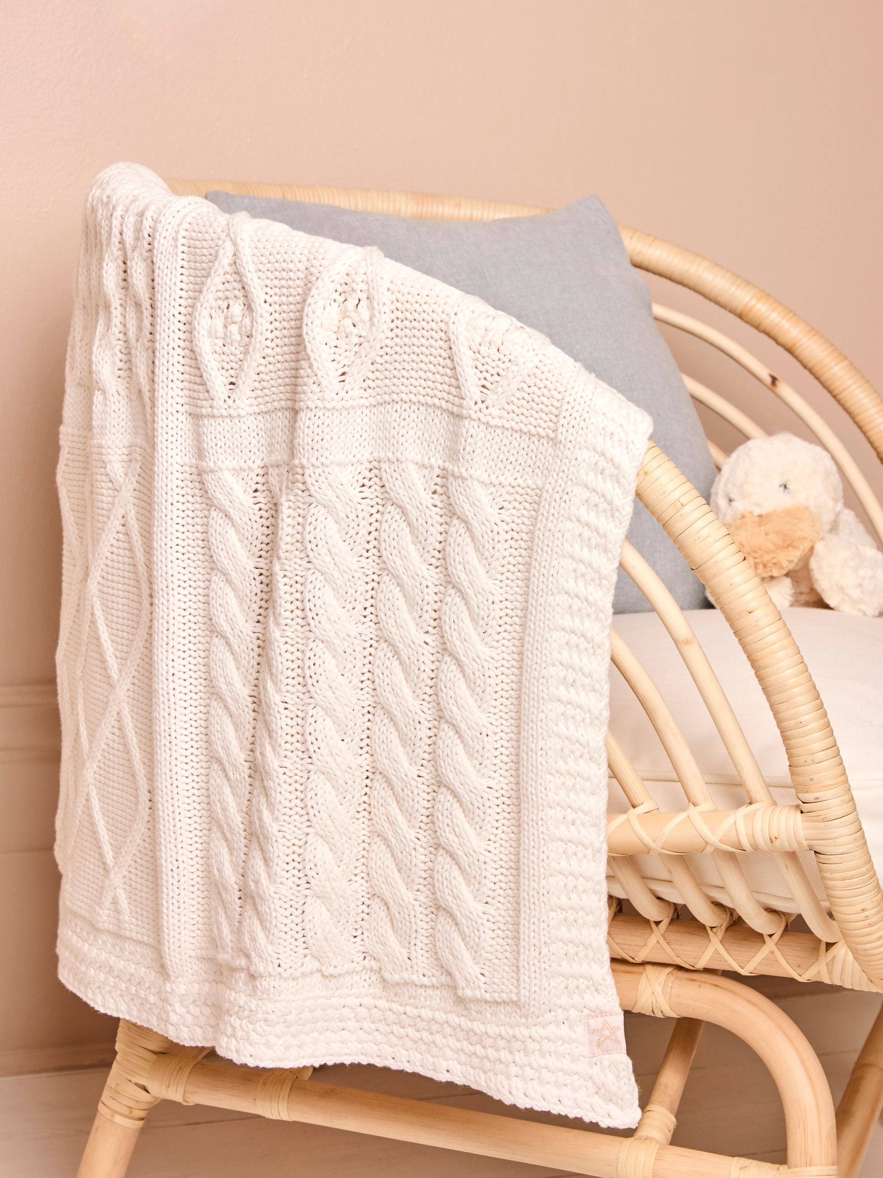 Cable Knit Patchwork Baby Blanket | JoJo Maman Bébé
