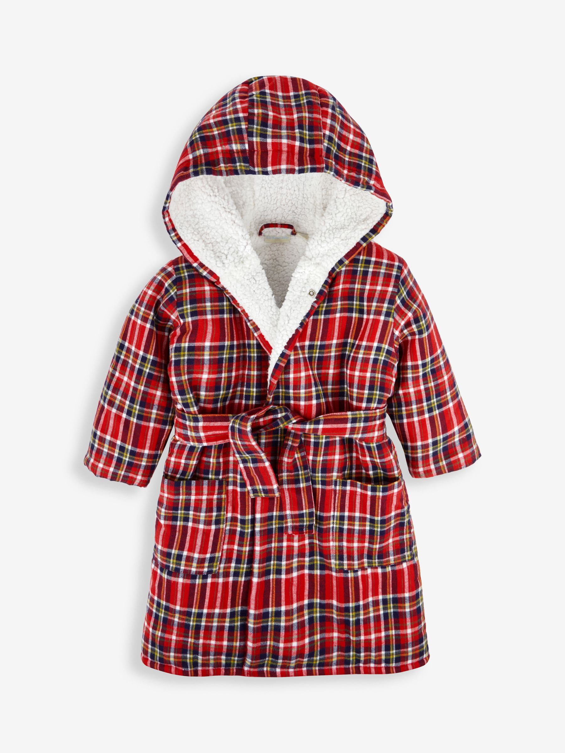 Red Kids' Cosy Tartan Dressing Gown - Image 1 of 4