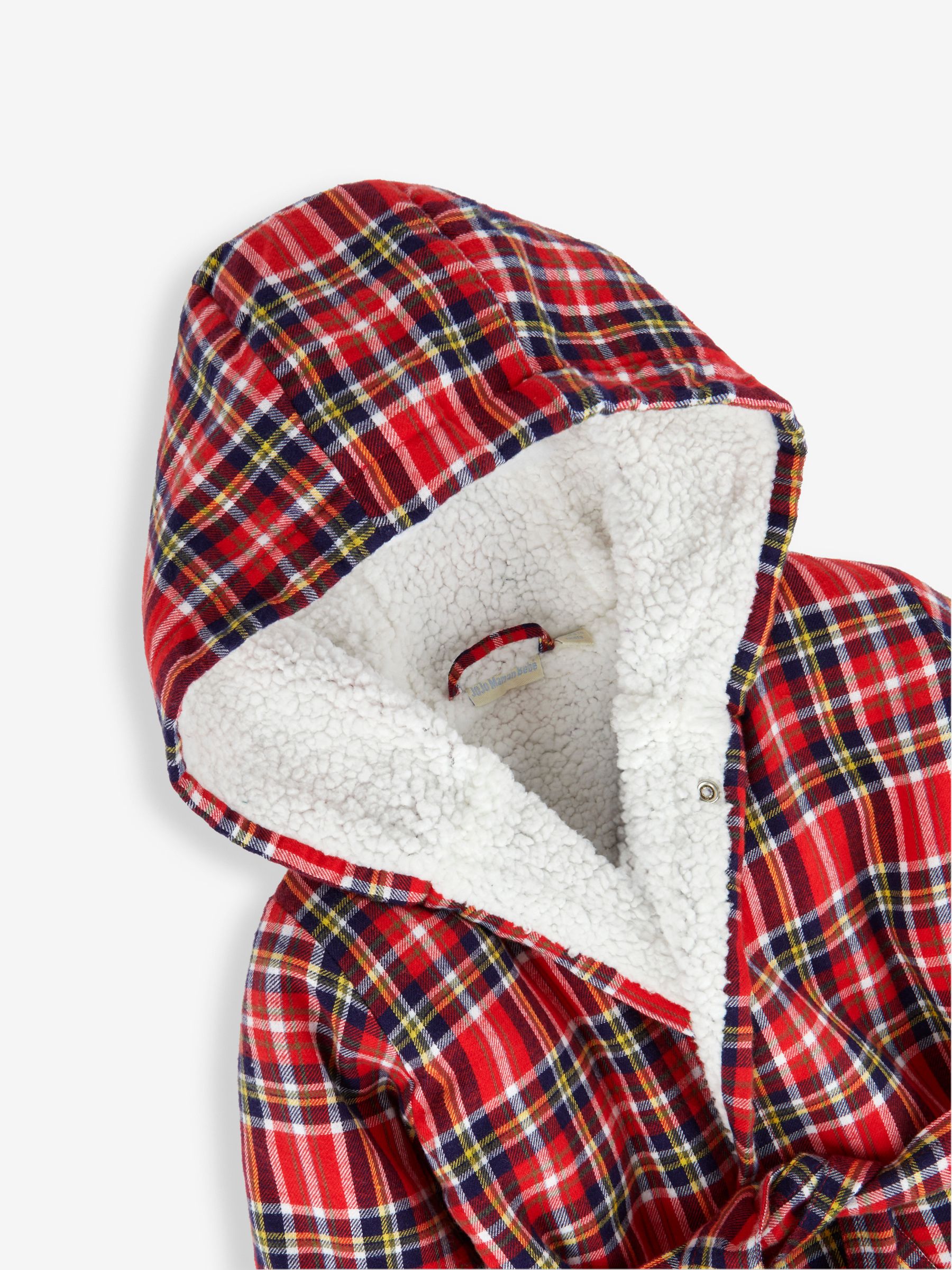 Red Kids' Cosy Tartan Dressing Gown - Image 3 of 4