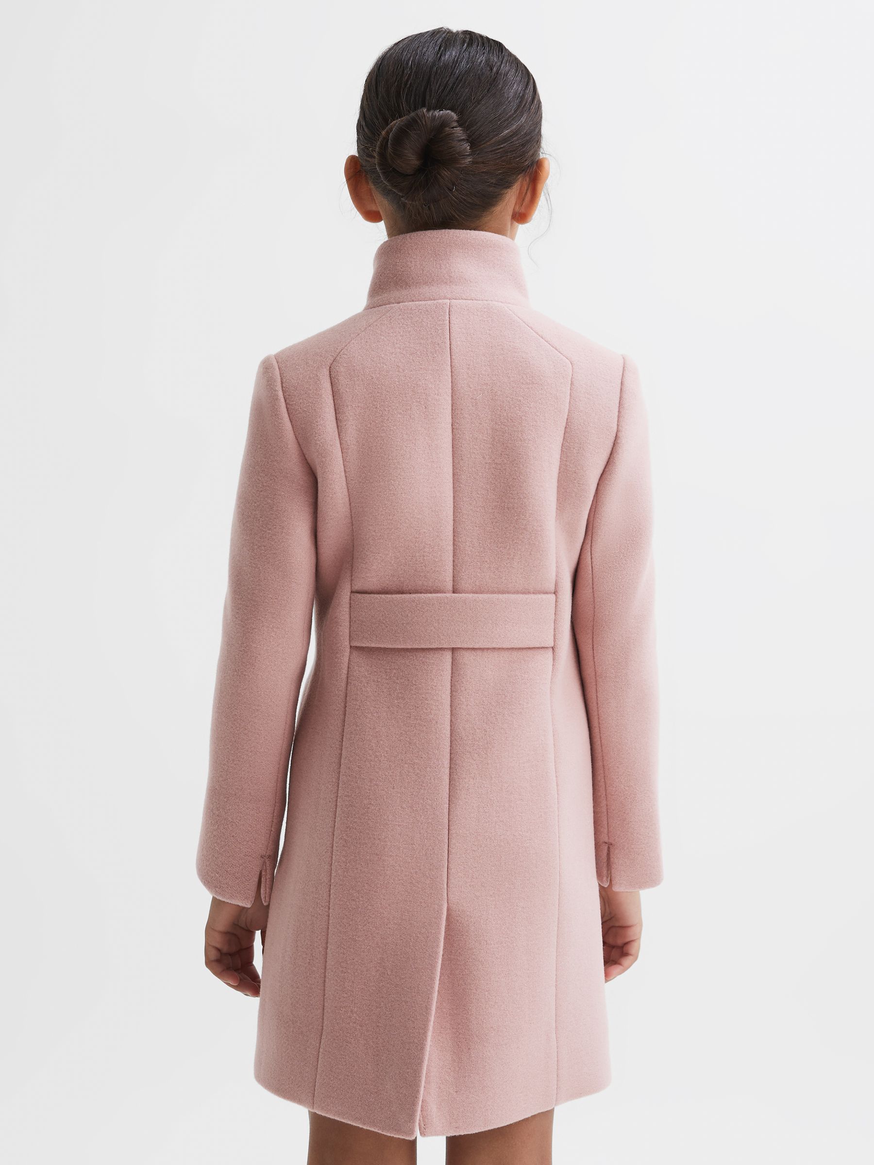 Senior Wool Blend Funnel Neck Coat in Pink - Image 5 of 6