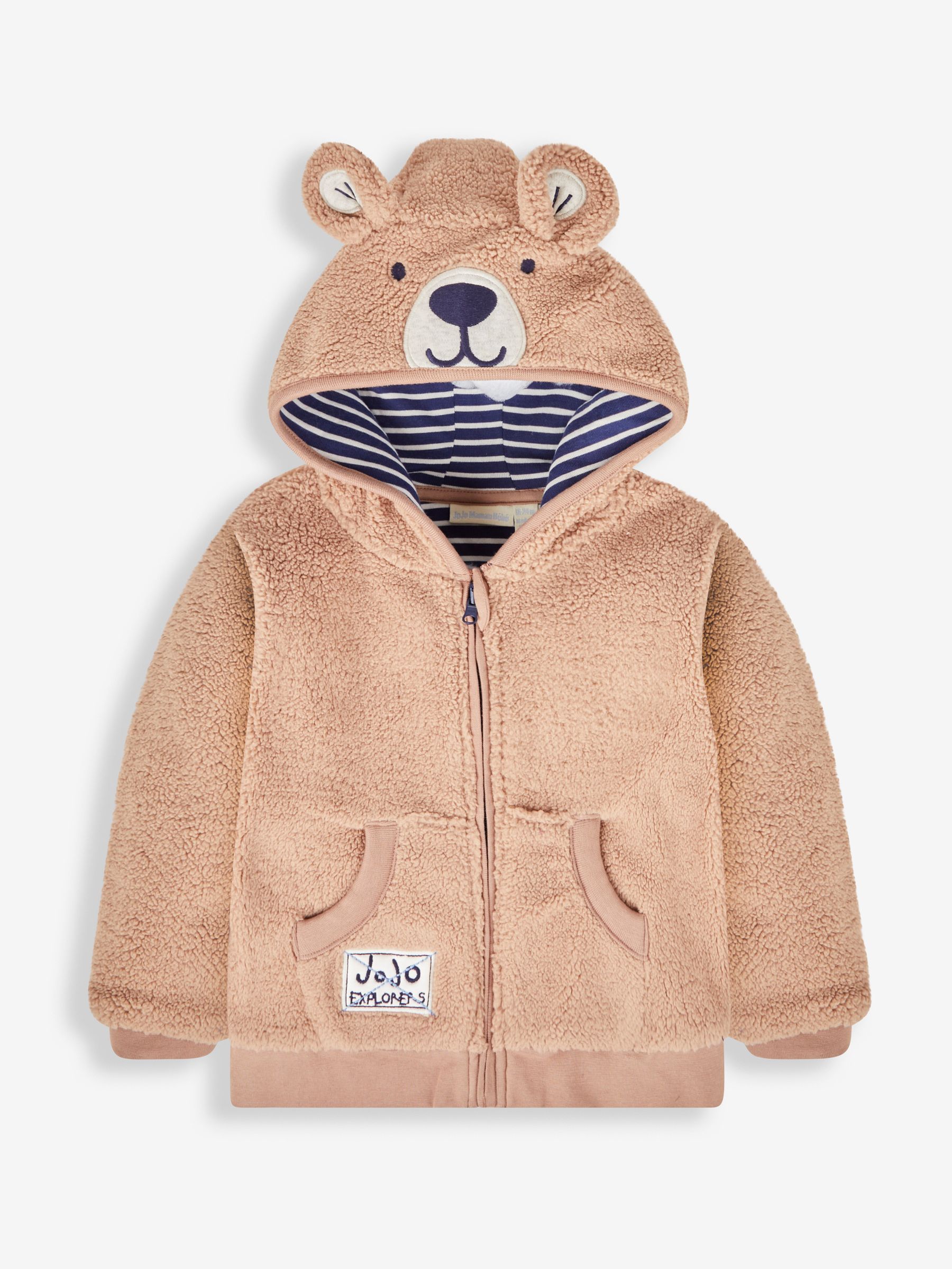 Mocha Brown Bear Boys' Appliqué Novelty Hoodie - Image 1 of 3