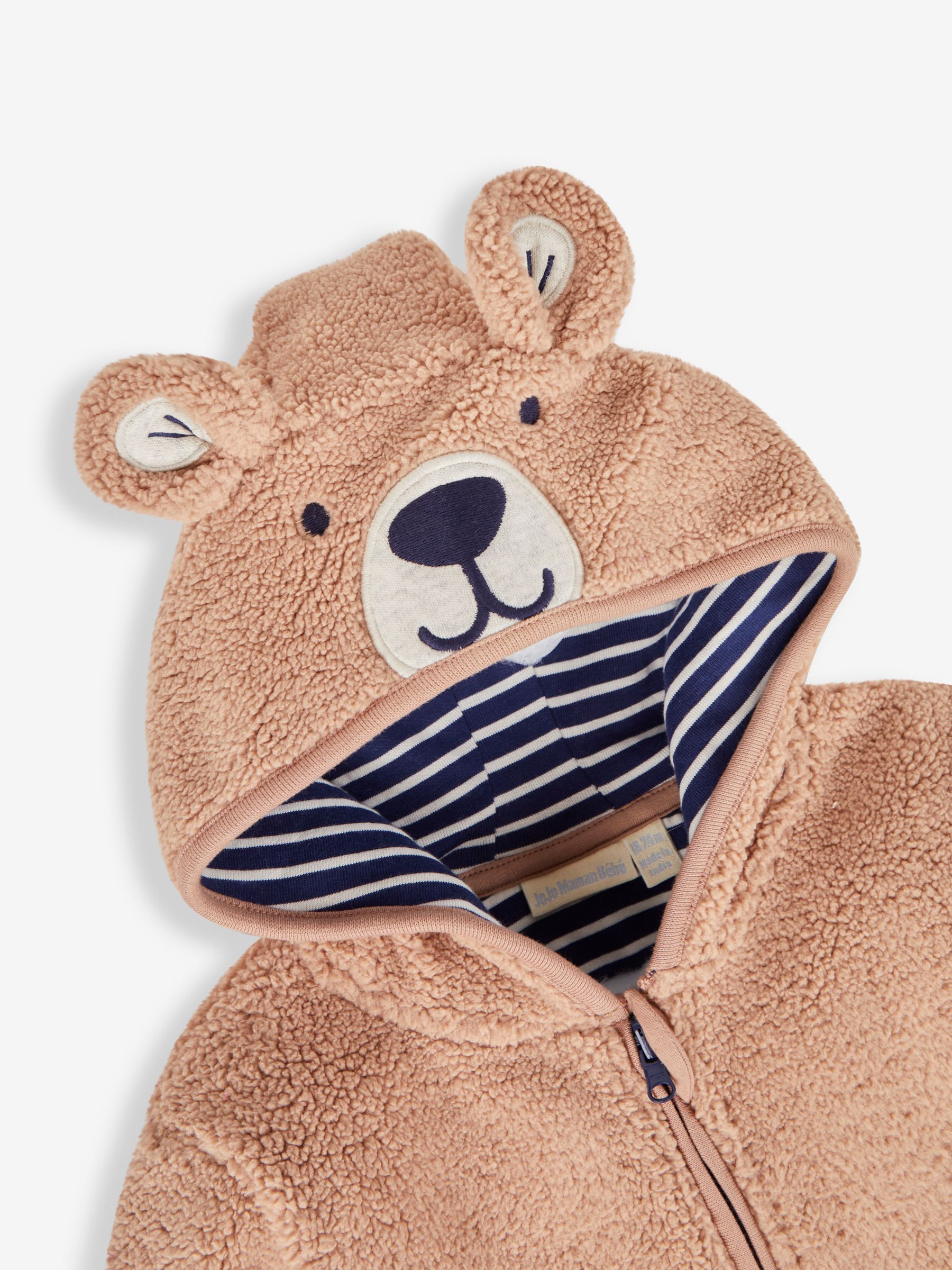 Mocha Brown Bear Boys' Appliqué Novelty Hoodie - Image 2 of 3