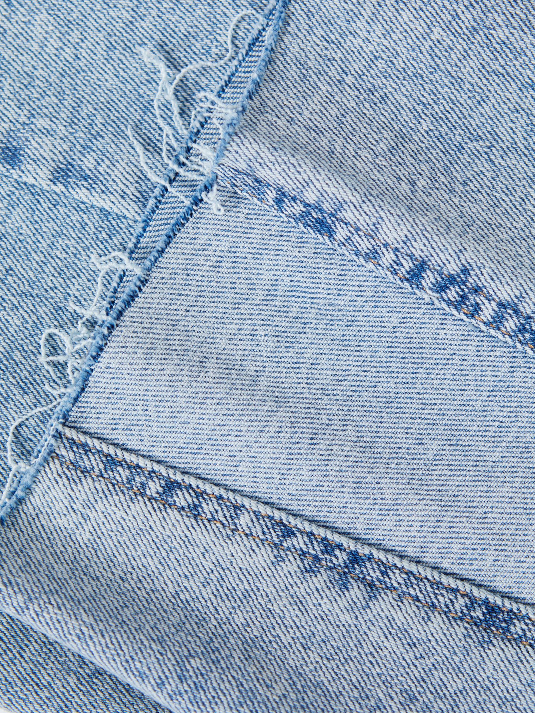 Good American Straight Leg Raw Hem Jeans in Indigo - Image 6 of 6