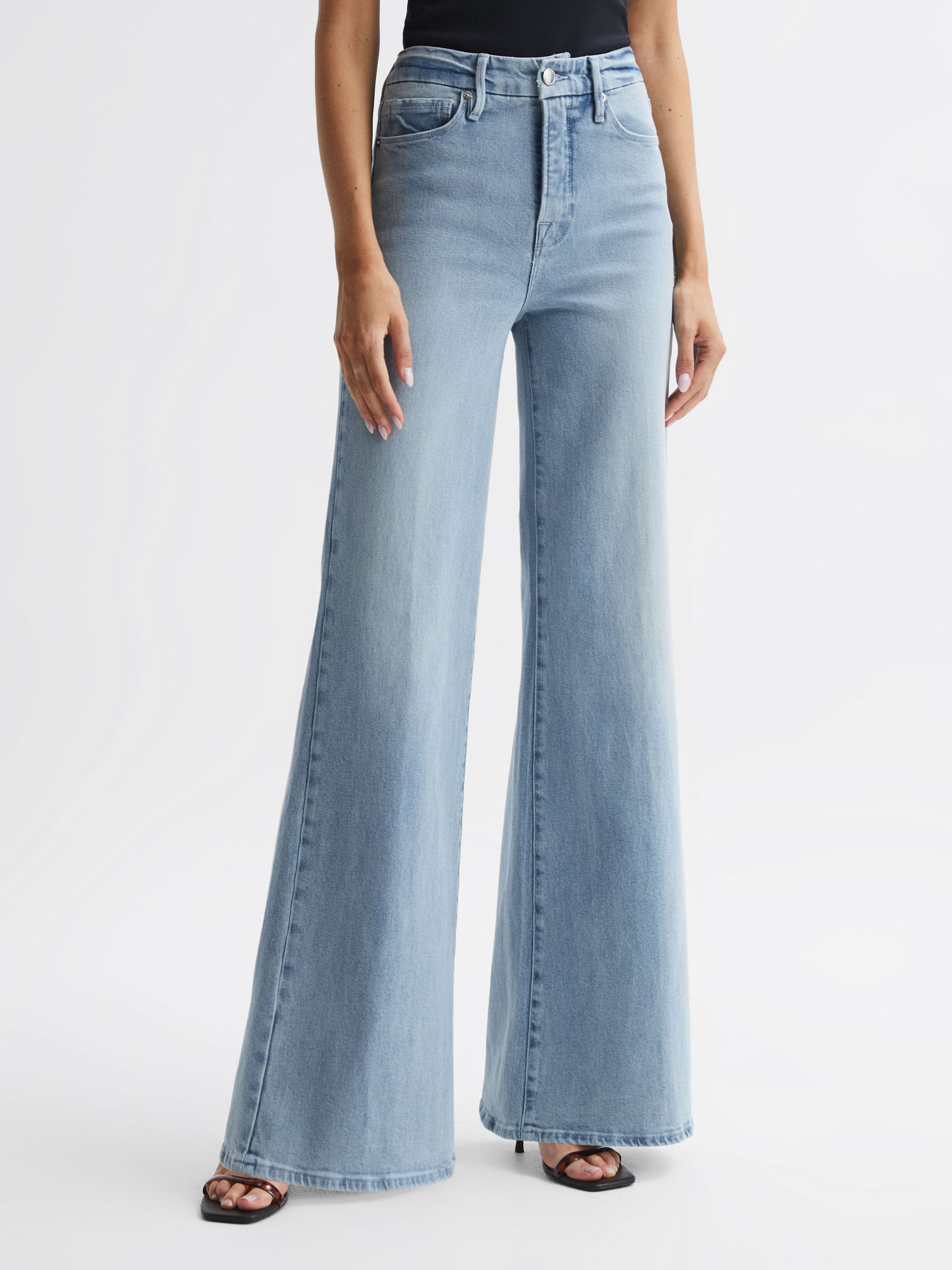 Good American High Rise Flared Jeans in Blue - Image 1 of 4