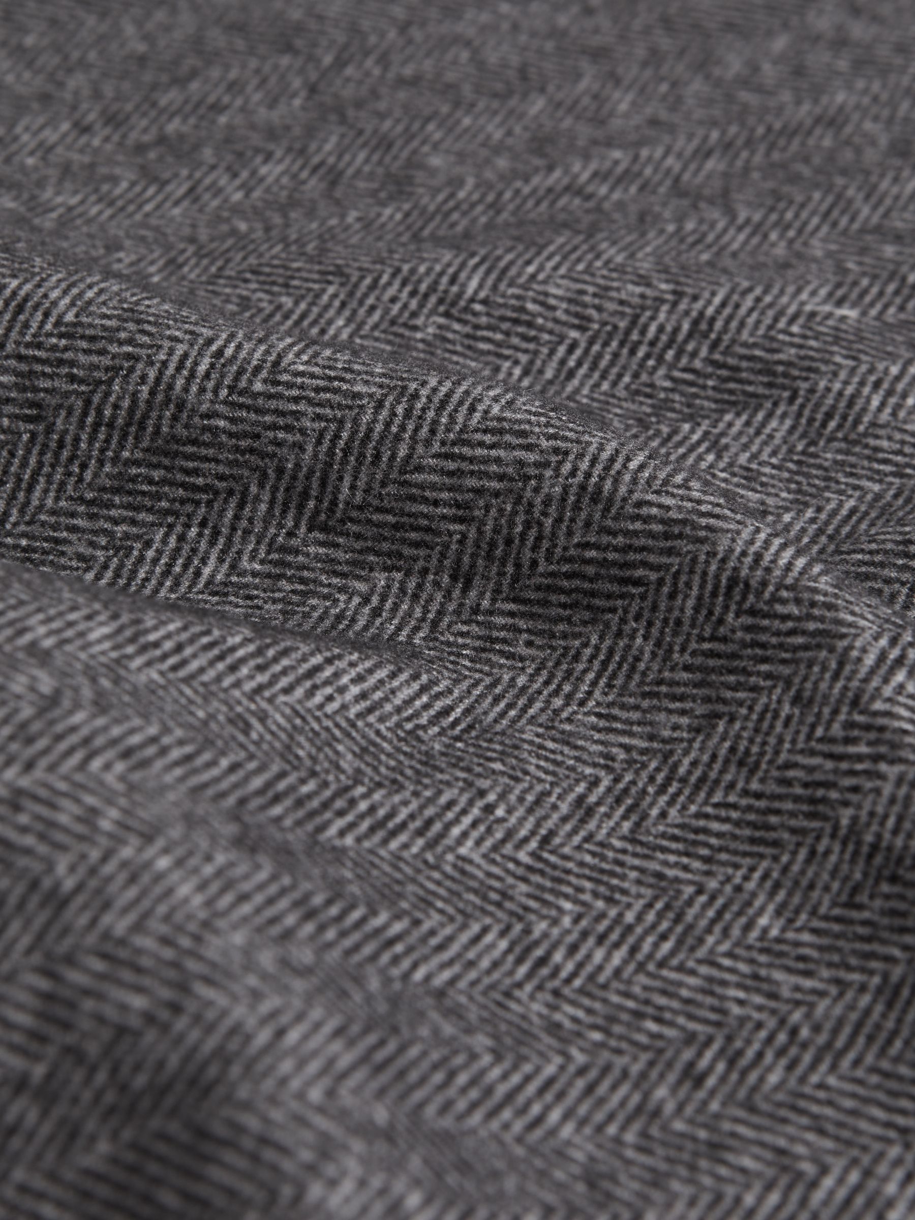 Cotton Reversible Pocket Square in Grey Melange - Image 5 of 6
