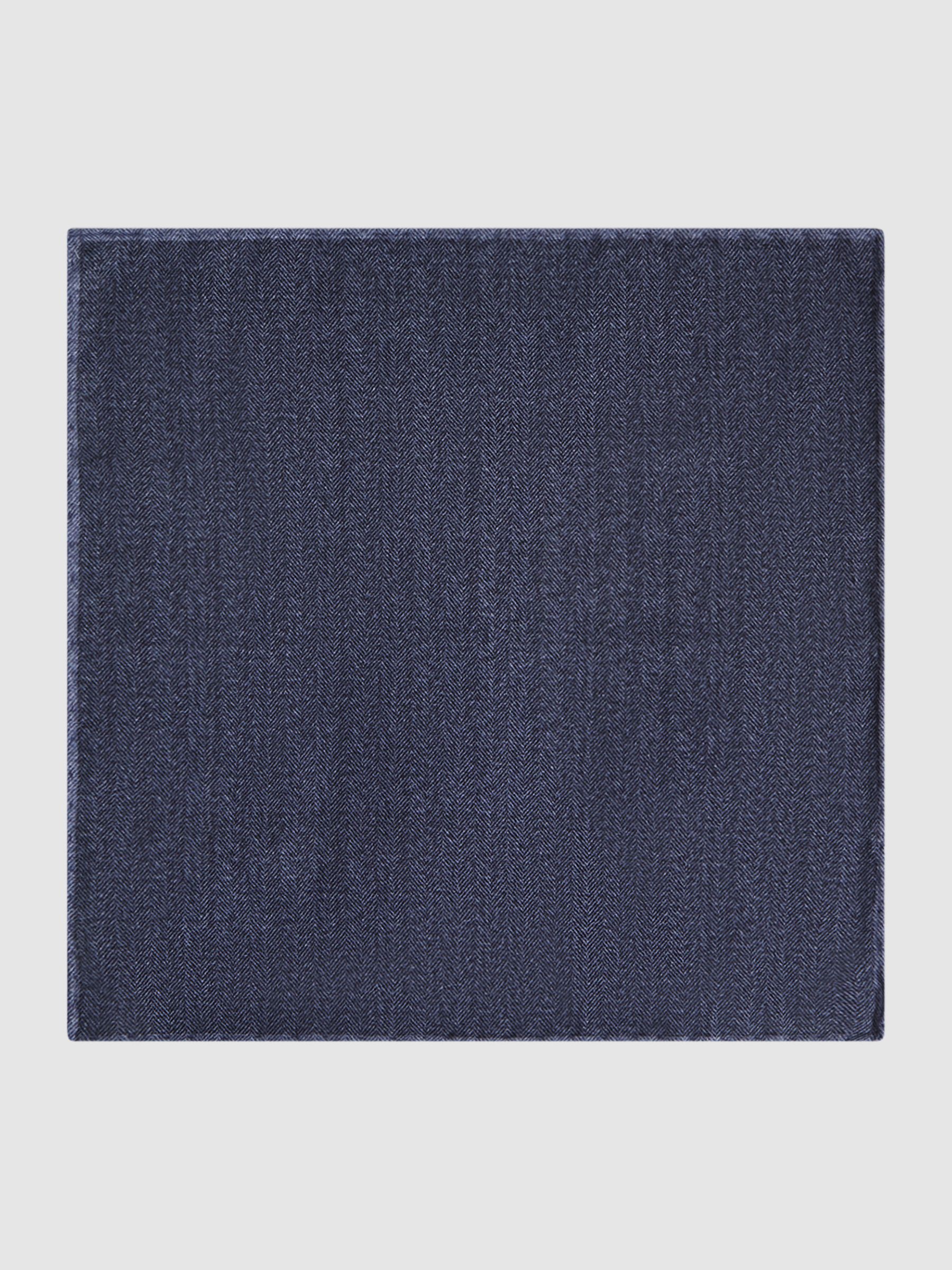Cotton Reversible Pocket Square in Airforce Blue - Image 3 of 6