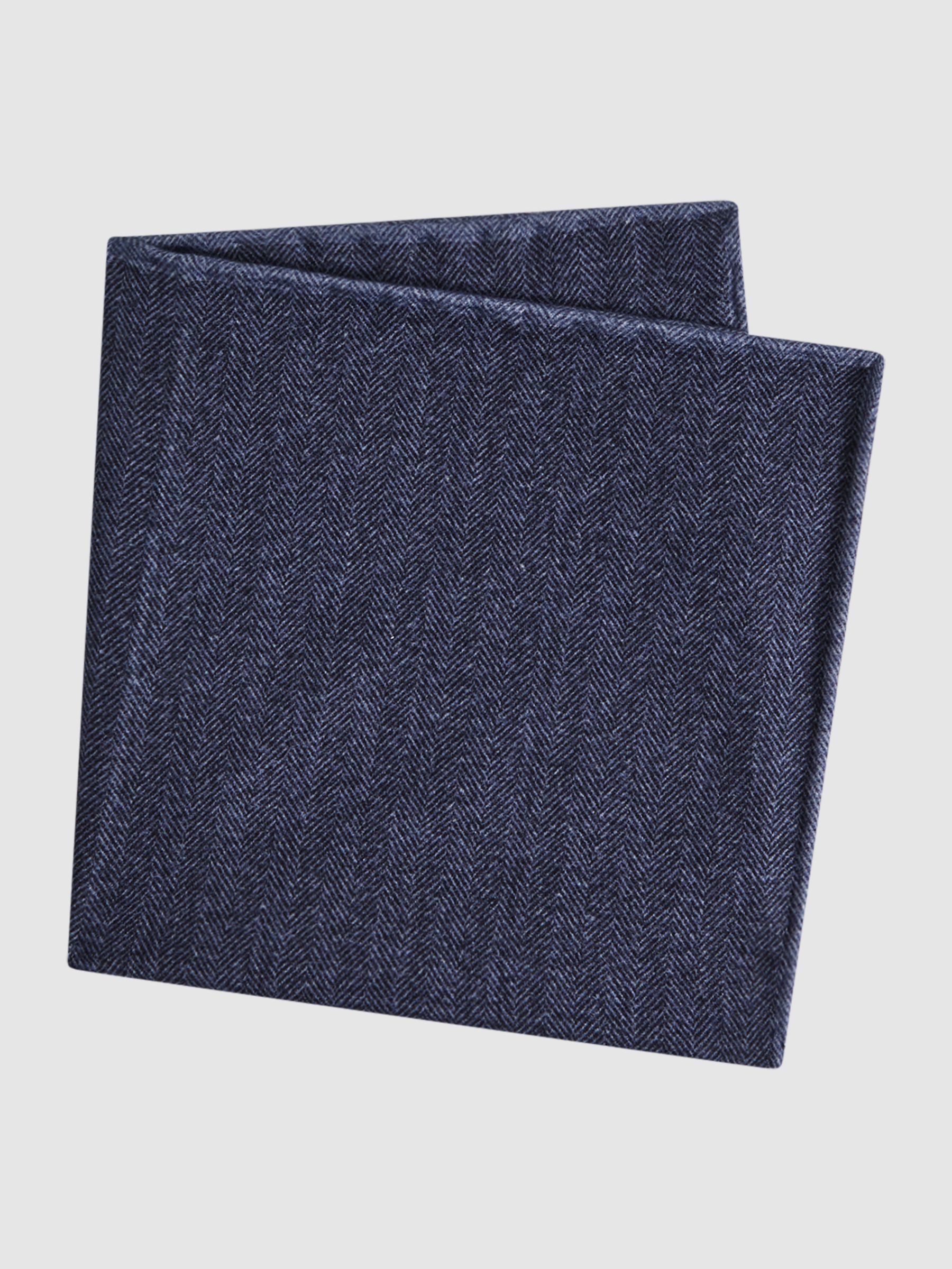 Cotton Reversible Pocket Square in Airforce Blue - Image 4 of 6