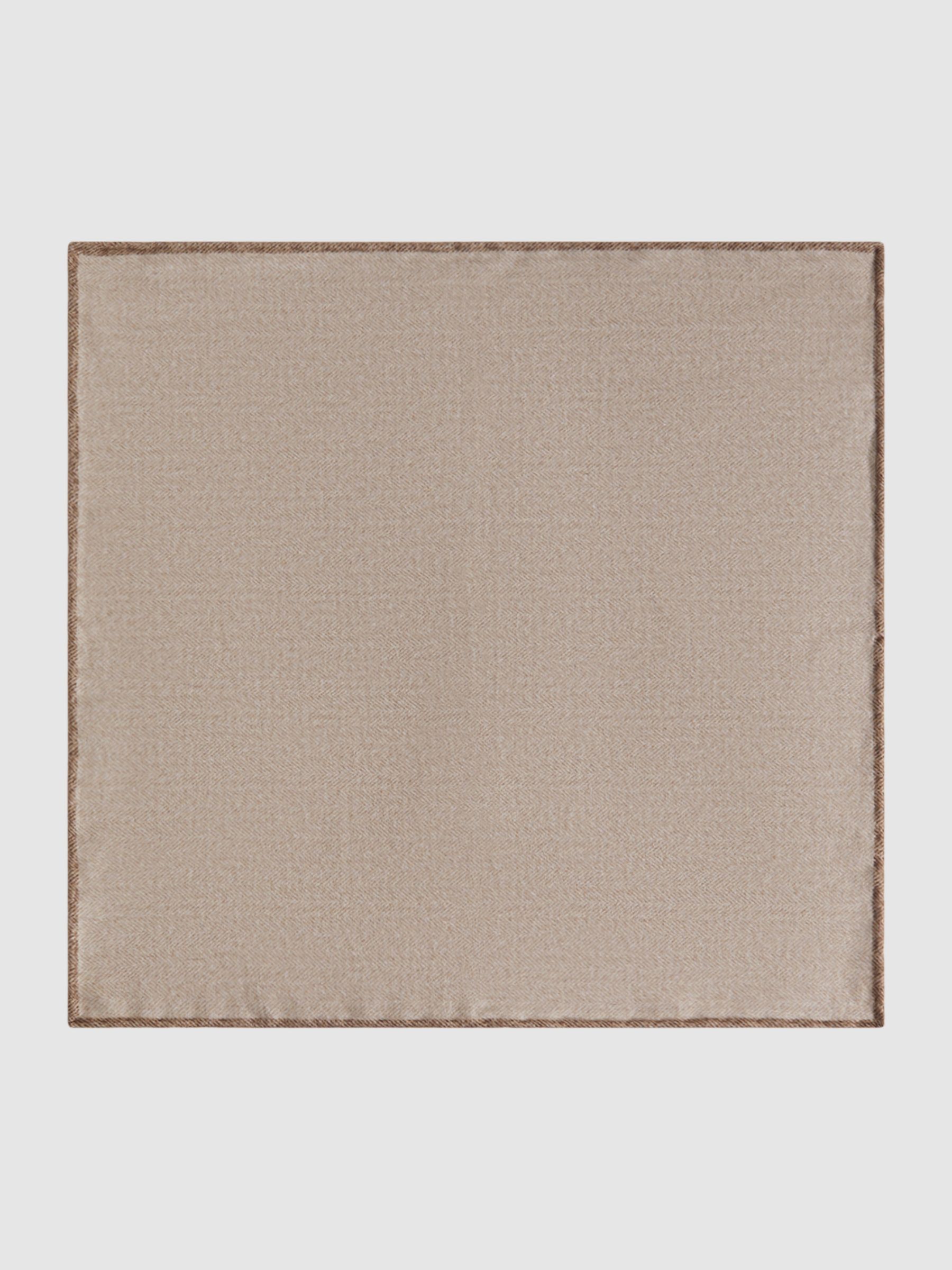 Cotton Reversible Pocket Square in Oatmeal Melange - Image 3 of 6
