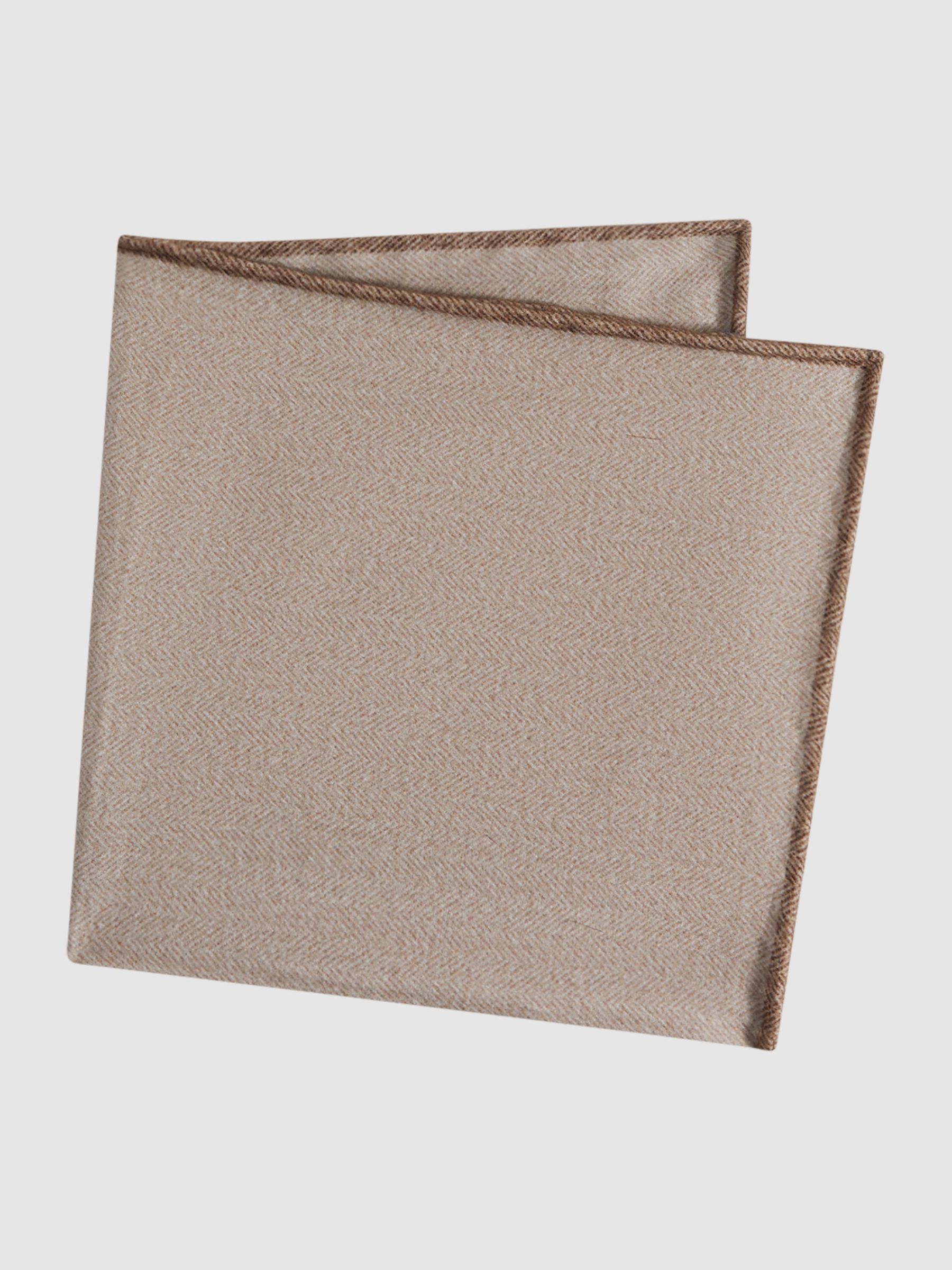 Cotton Reversible Pocket Square in Oatmeal Melange - Image 4 of 6