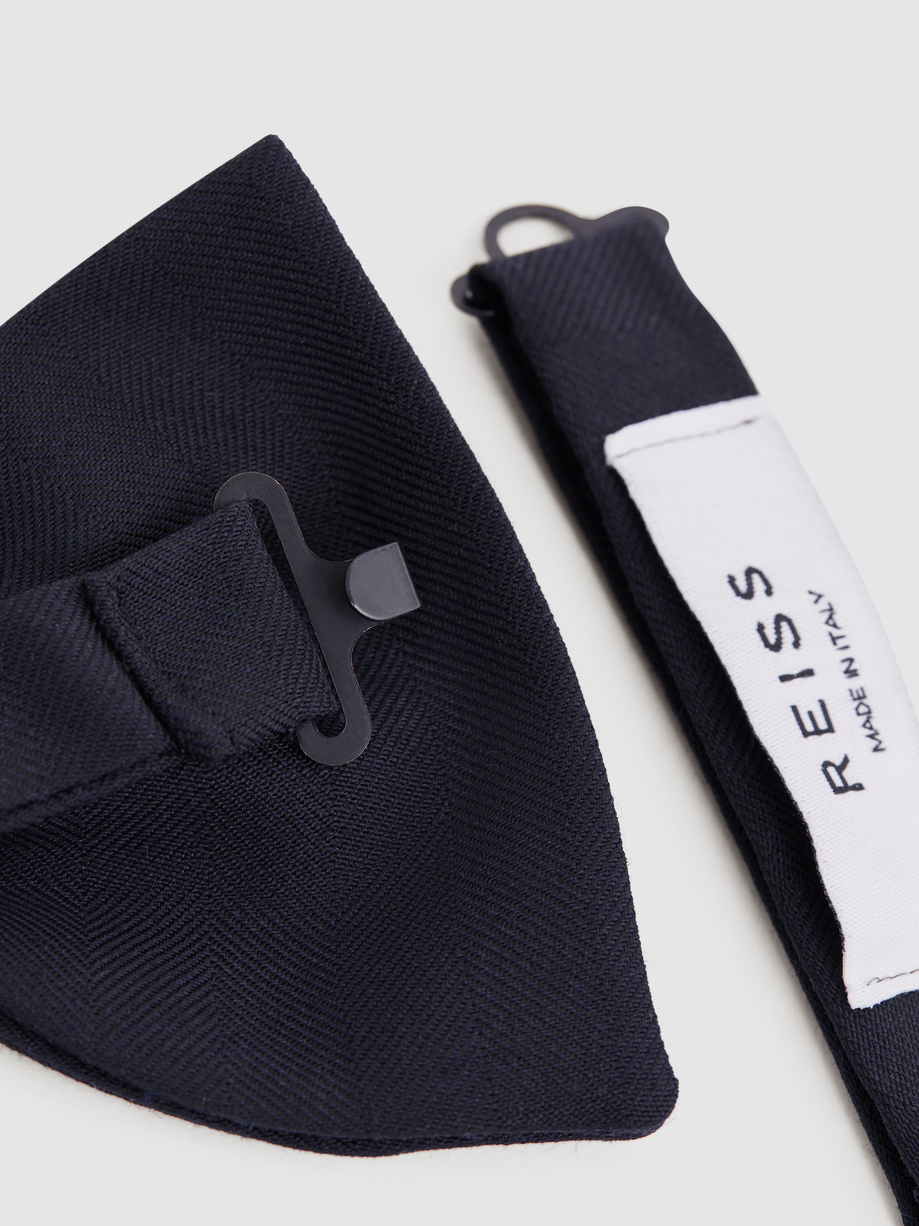 Herringbone Bow Tie in Navy - Image 3 of 4