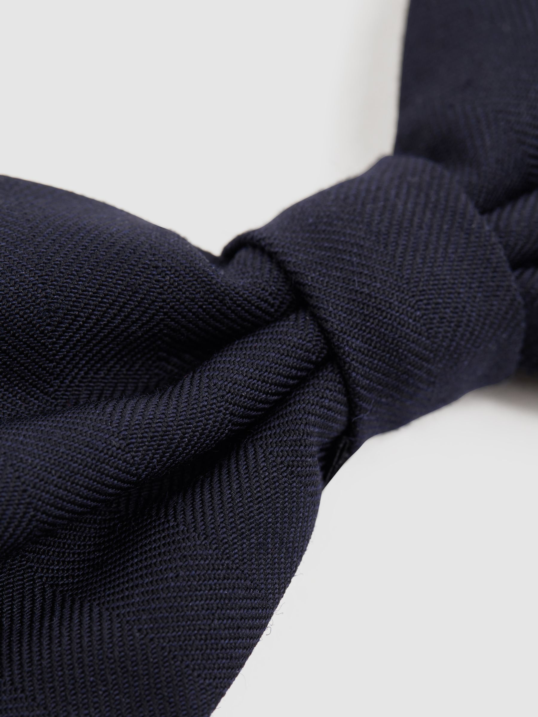 Herringbone Bow Tie in Navy - Image 4 of 4
