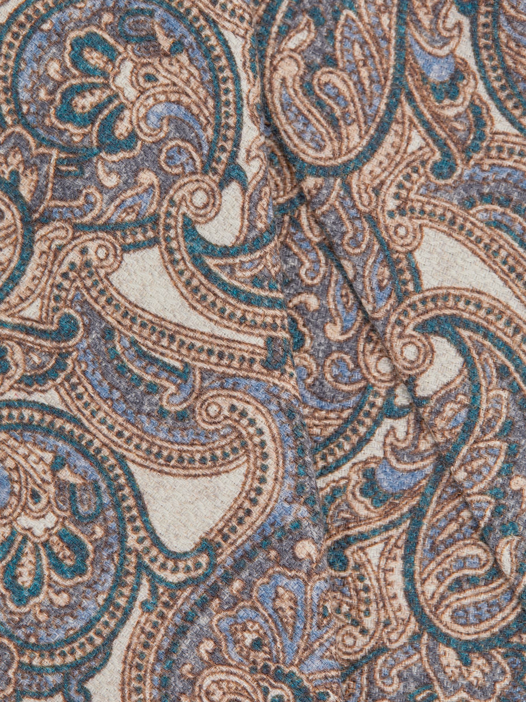Silk Paisley Tie in Ivory/Blue - Image 5 of 5