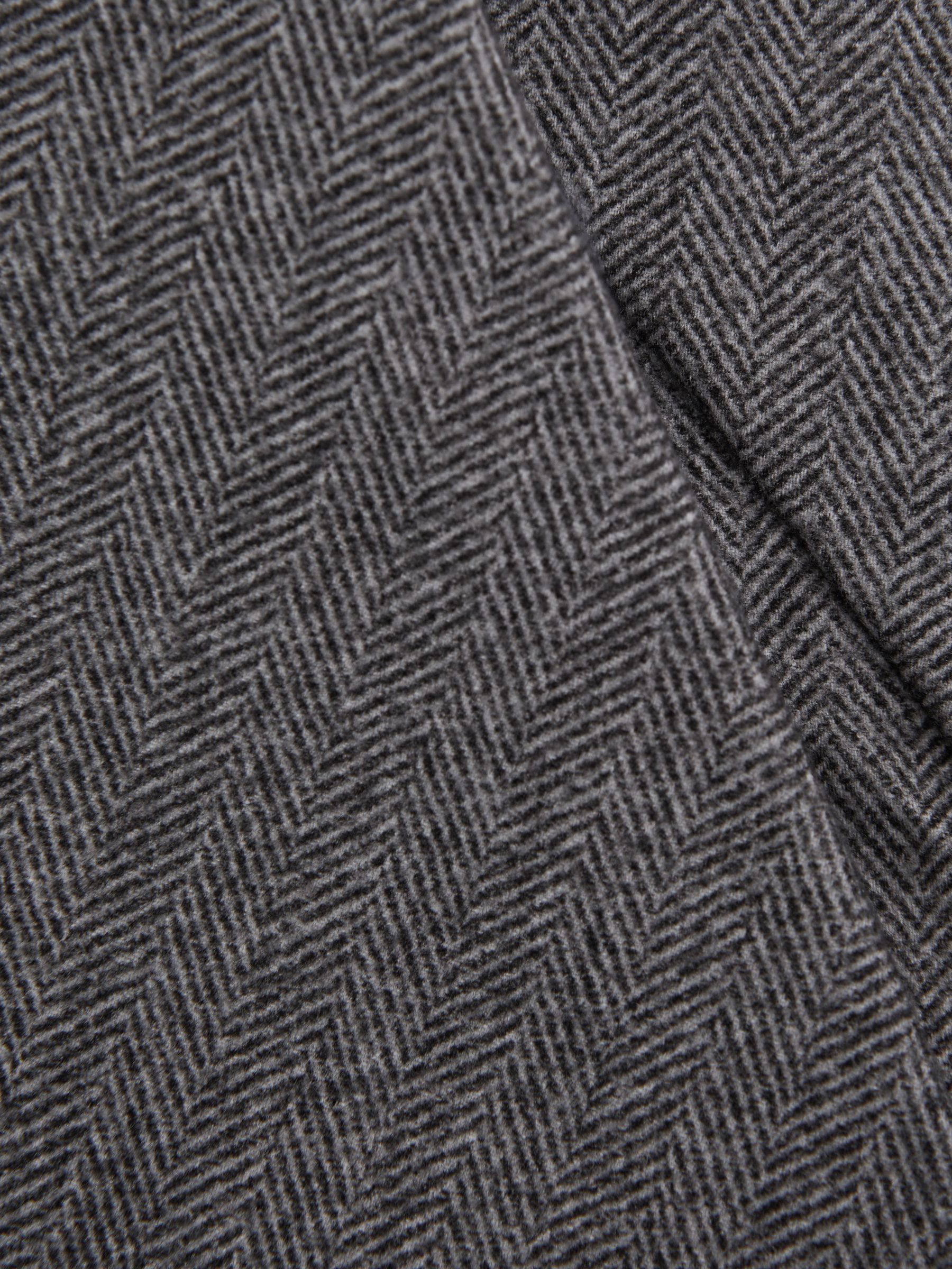 Brushed Cotton Herringbone Tie in Grey Melange - Image 5 of 5