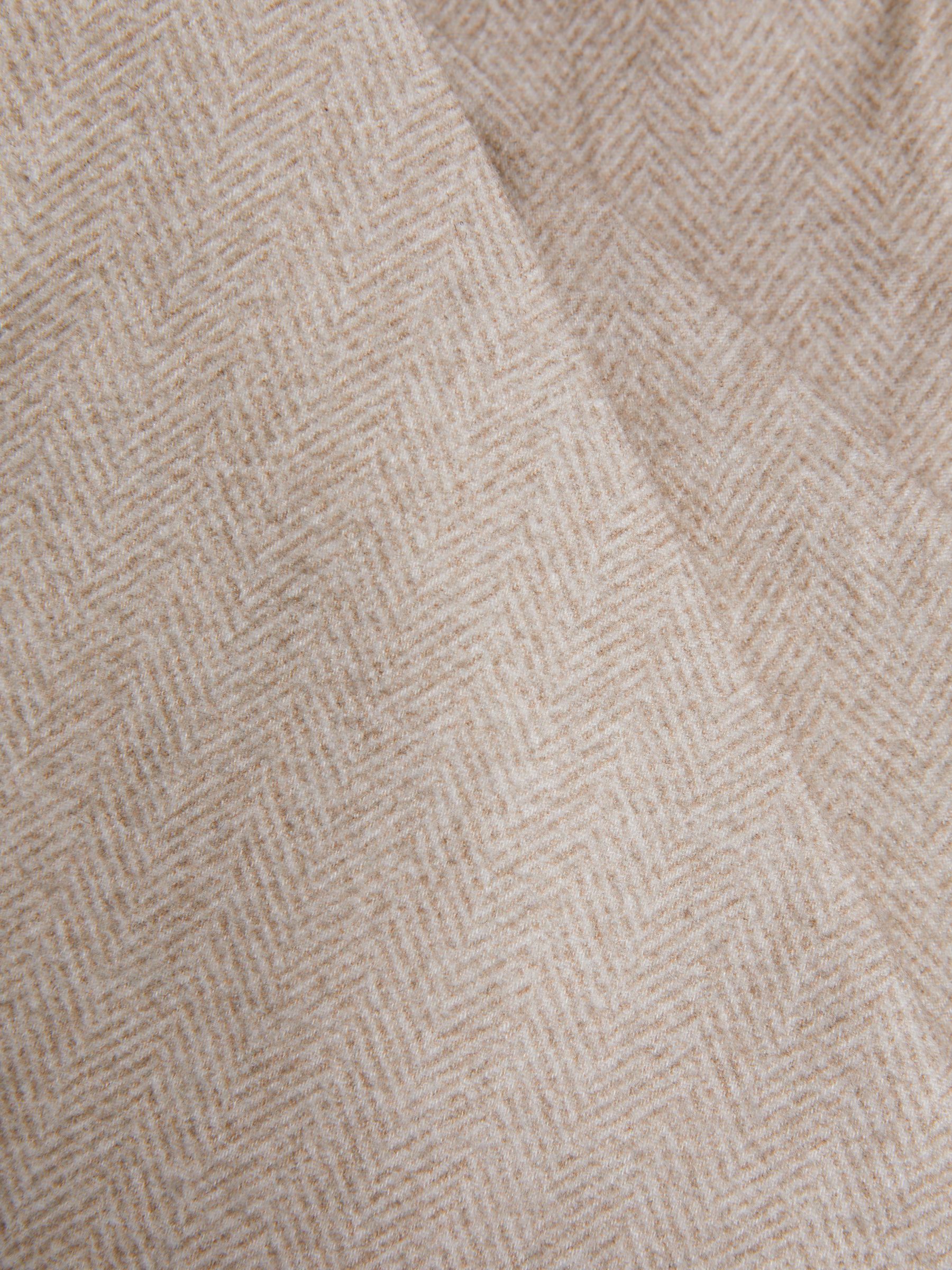 Brushed Cotton Herringbone Tie in Oatmeal Melange - Image 5 of 5