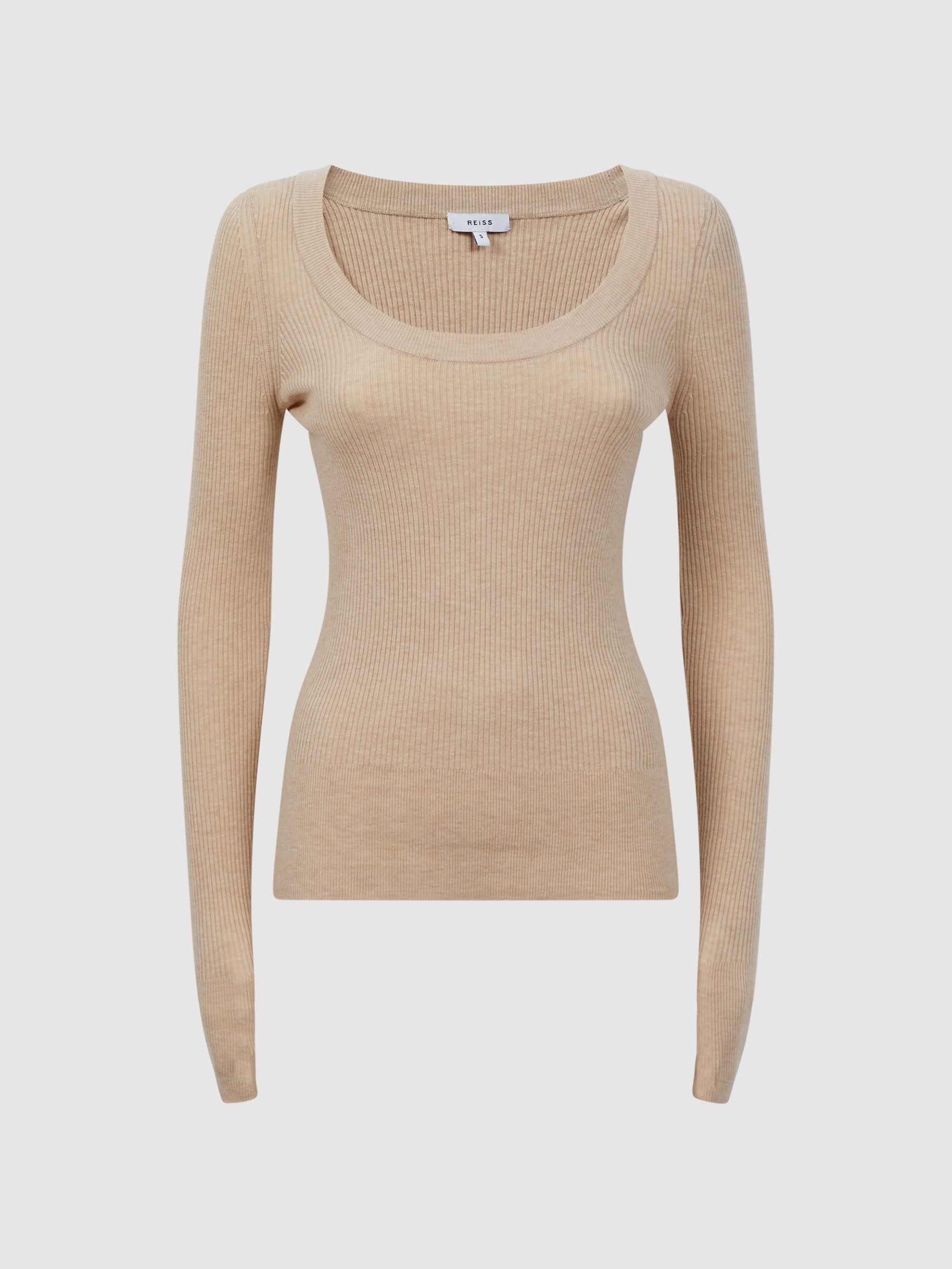 Knitted Fitted Top in Neutral - Image 2 of 4