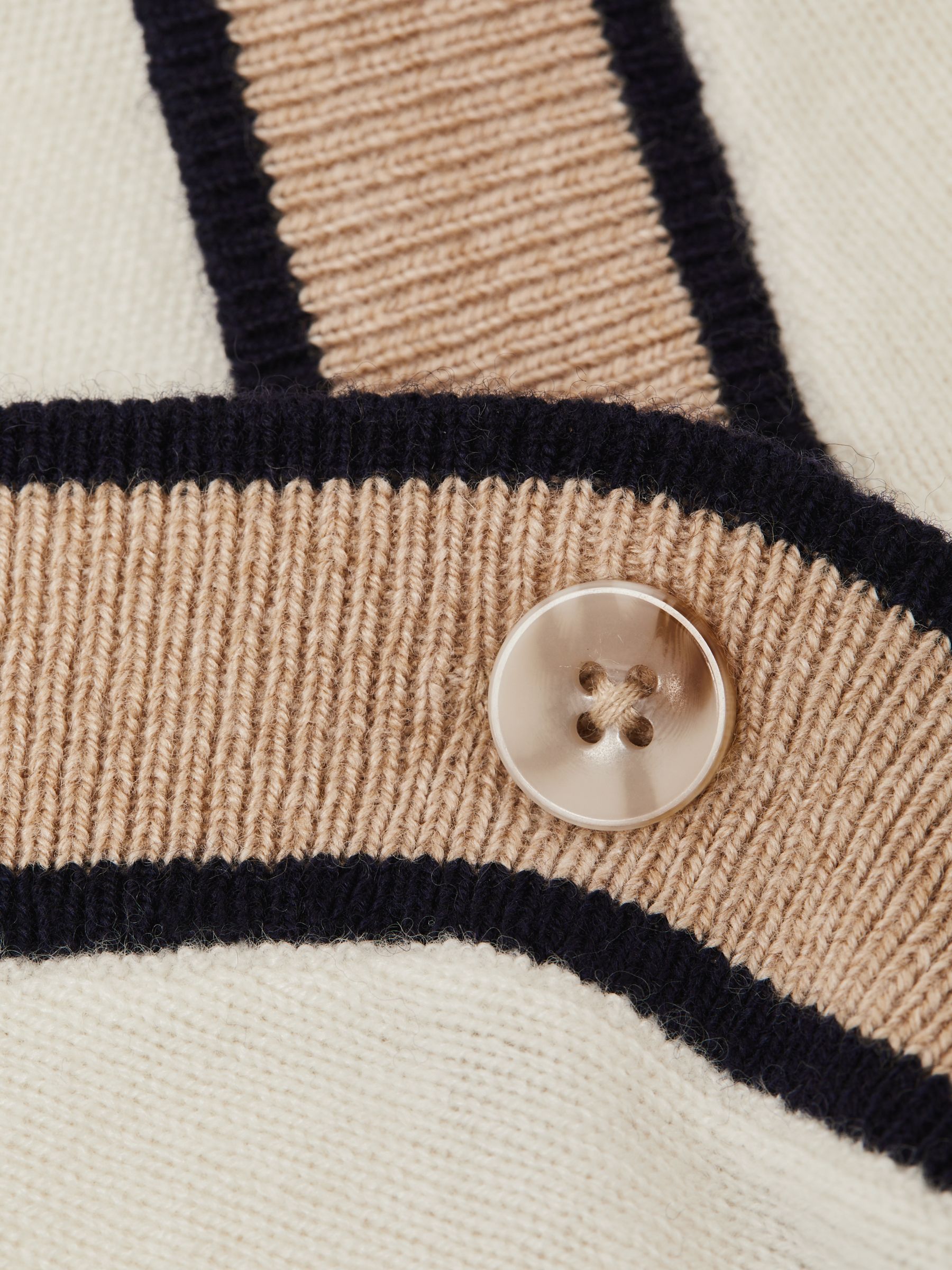 4-9 yrs Wool Blend V-Neck Cardigan in Ivory - Image 6 of 6