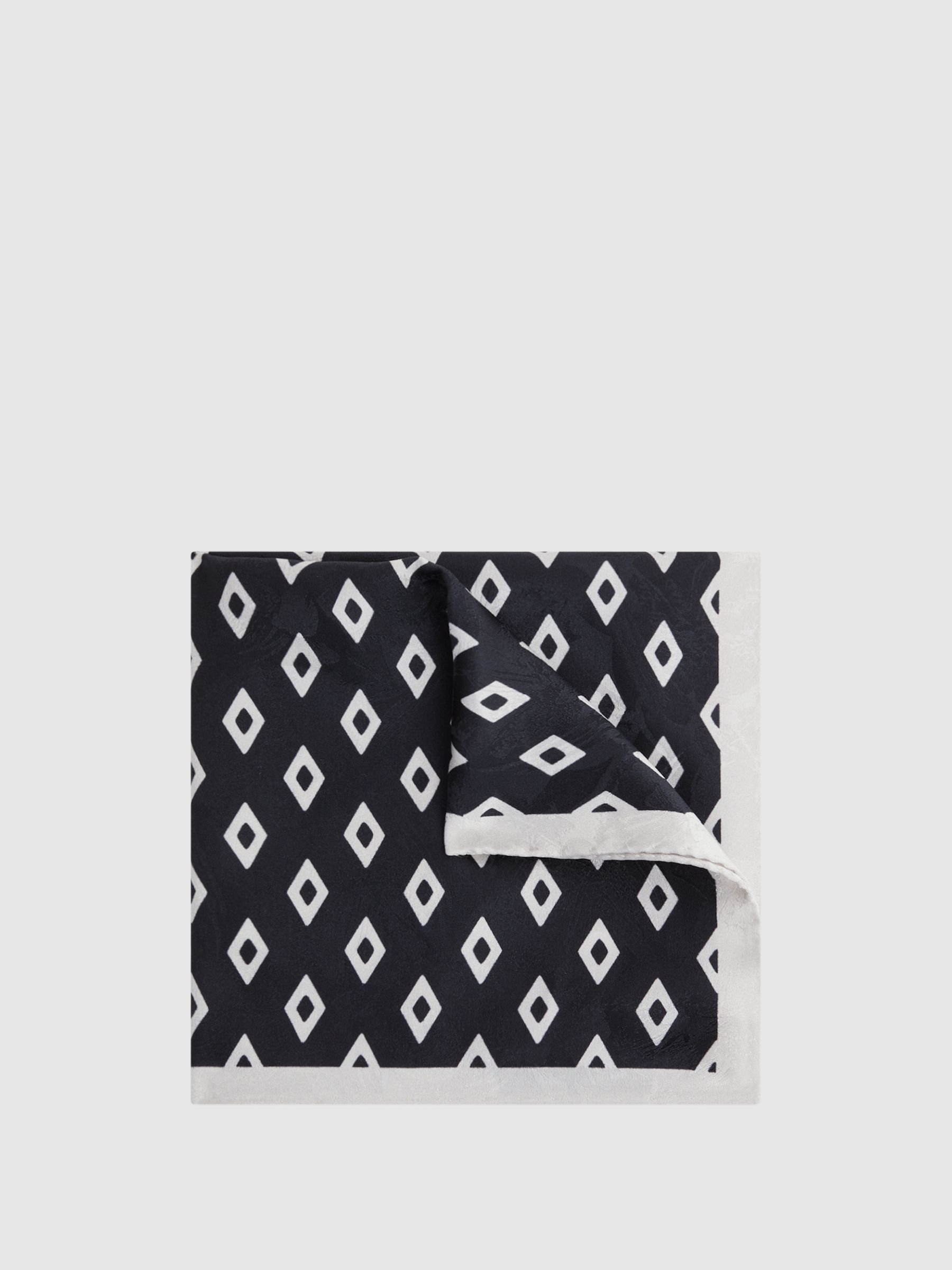 Silk Diamond Pocket Square in Midnight - Image 1 of 5