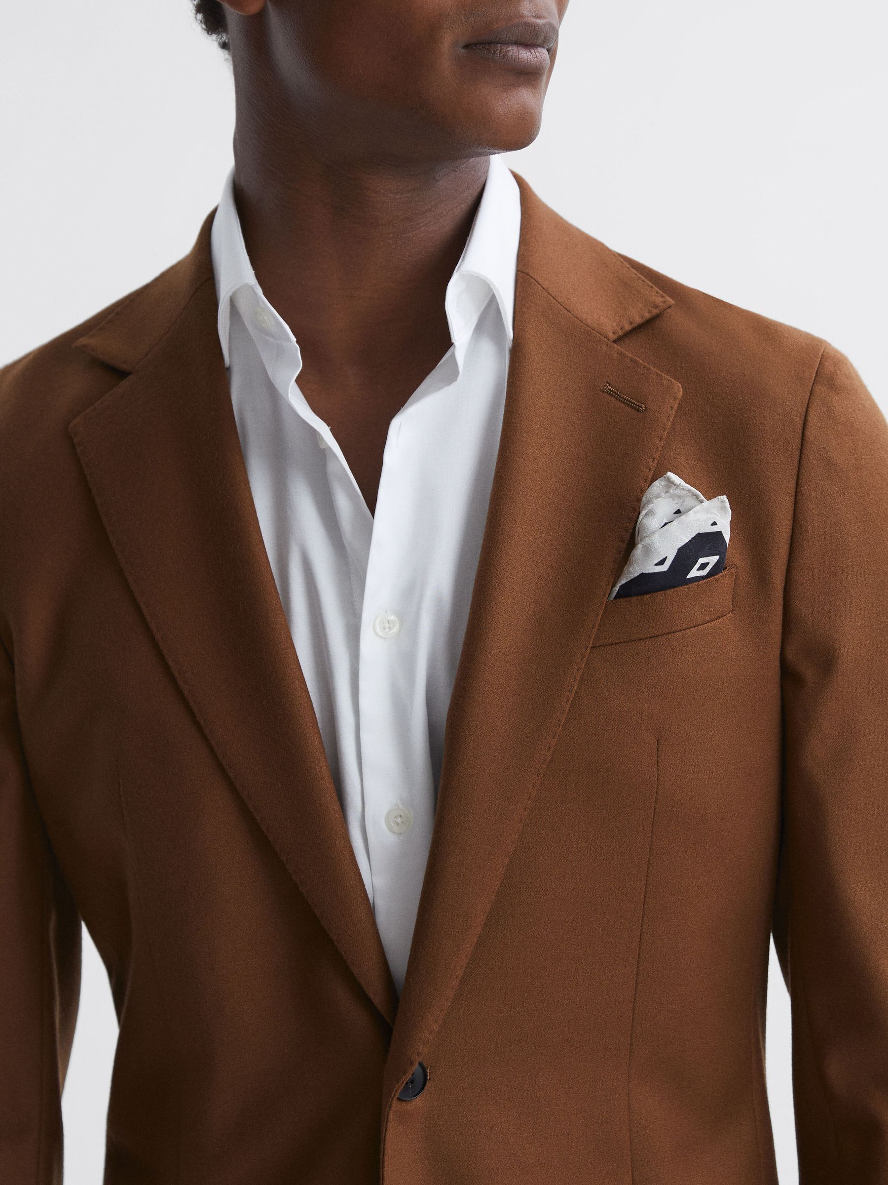 Silk Diamond Pocket Square in Midnight - Image 2 of 5