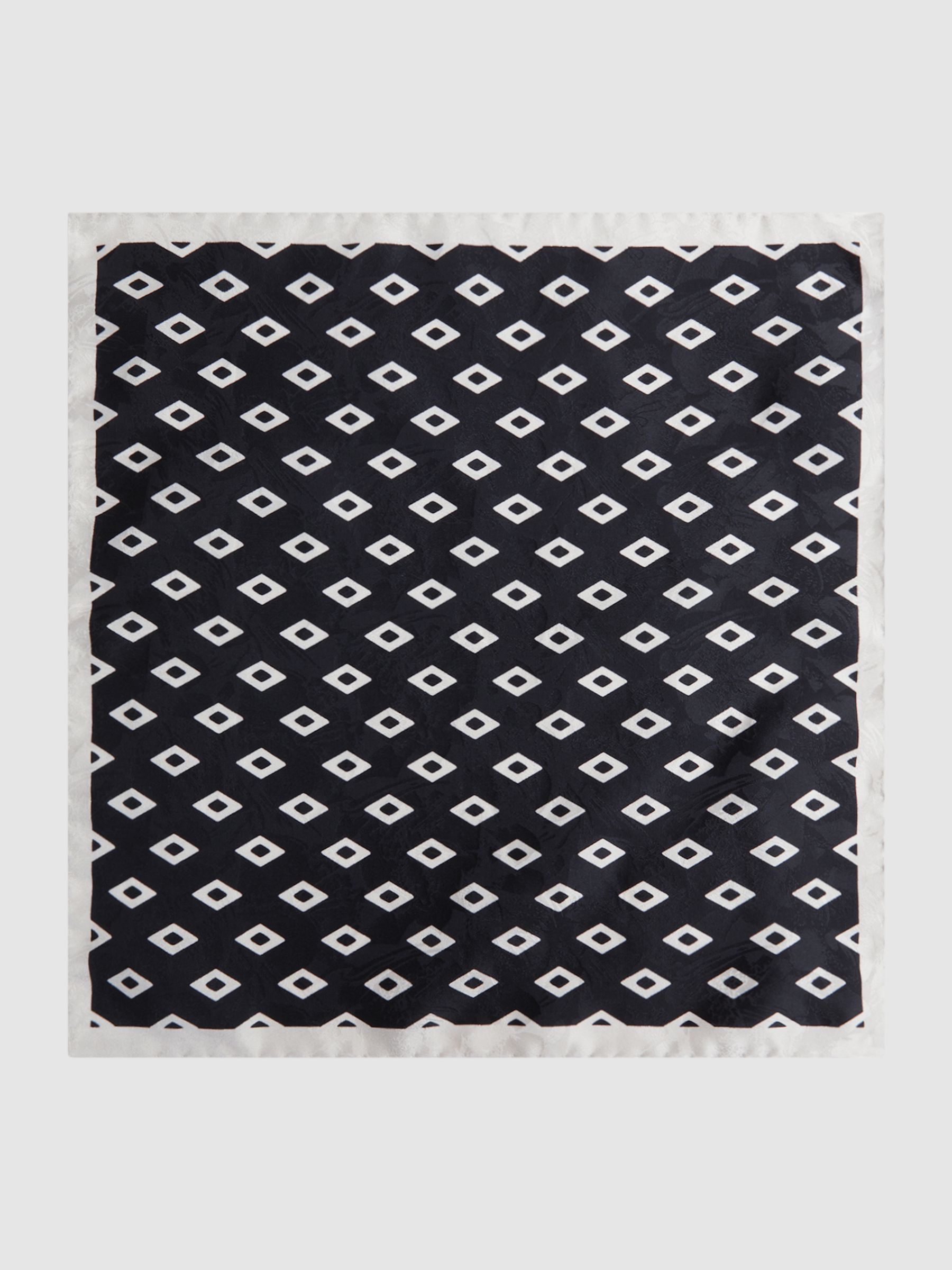 Silk Diamond Pocket Square in Midnight - Image 4 of 5