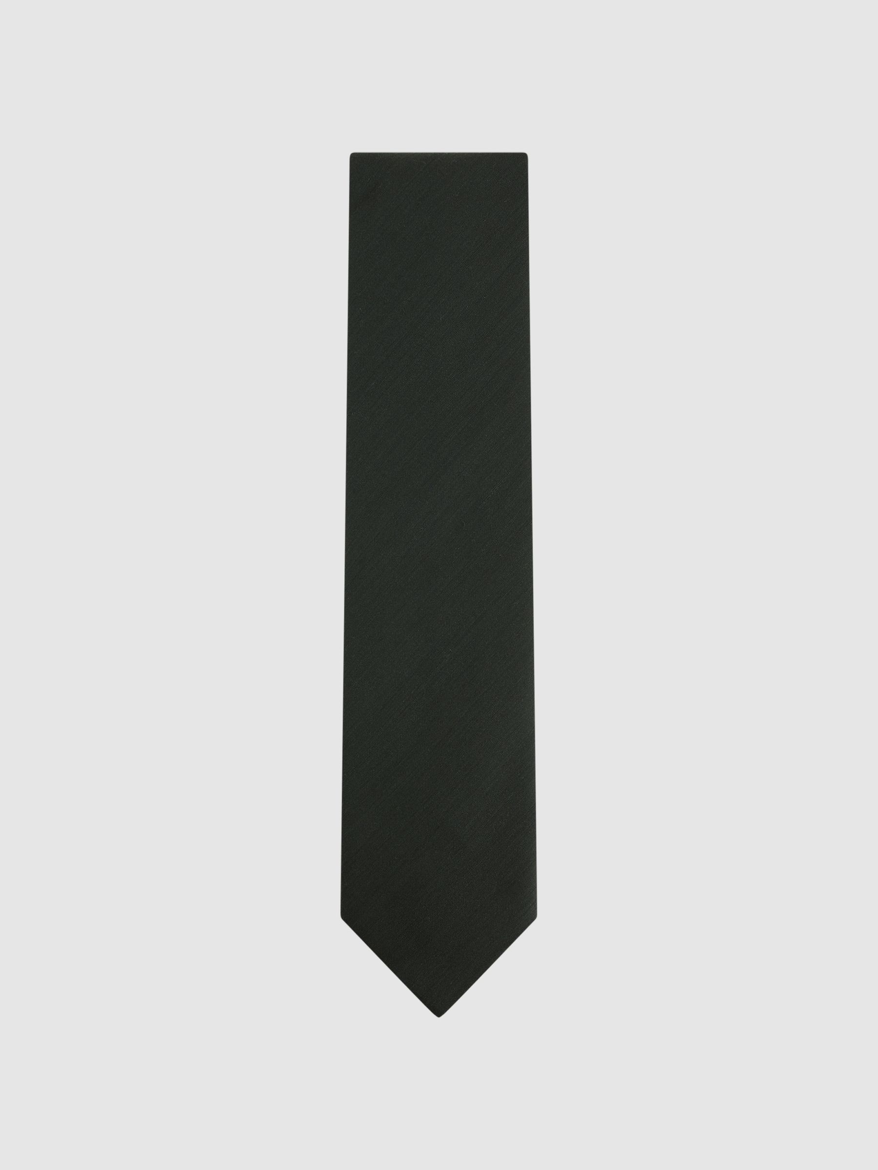 Twill Wool Tie in Forest Green - Image 1 of 5